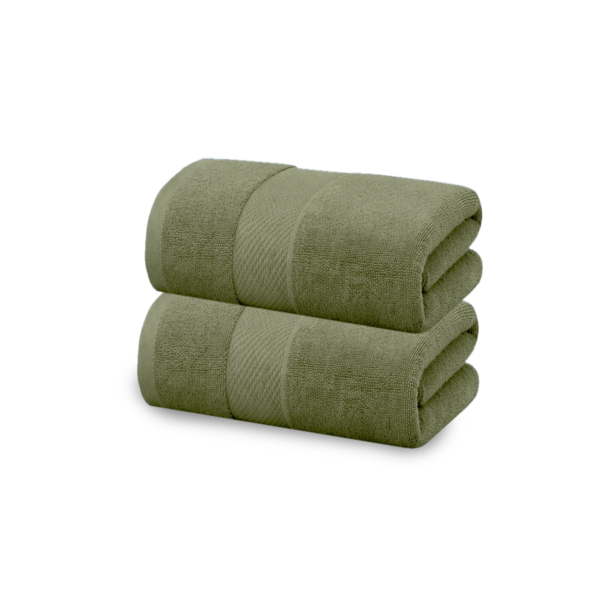 HOUSSE Cotton Hand Towels | Quick Absorption & Faster Drying Towel | 450 GSM (60 cms * 40 cms)| 2 Piece Set Hand Towel for Men/Women | Urban Comfort- Sage Green