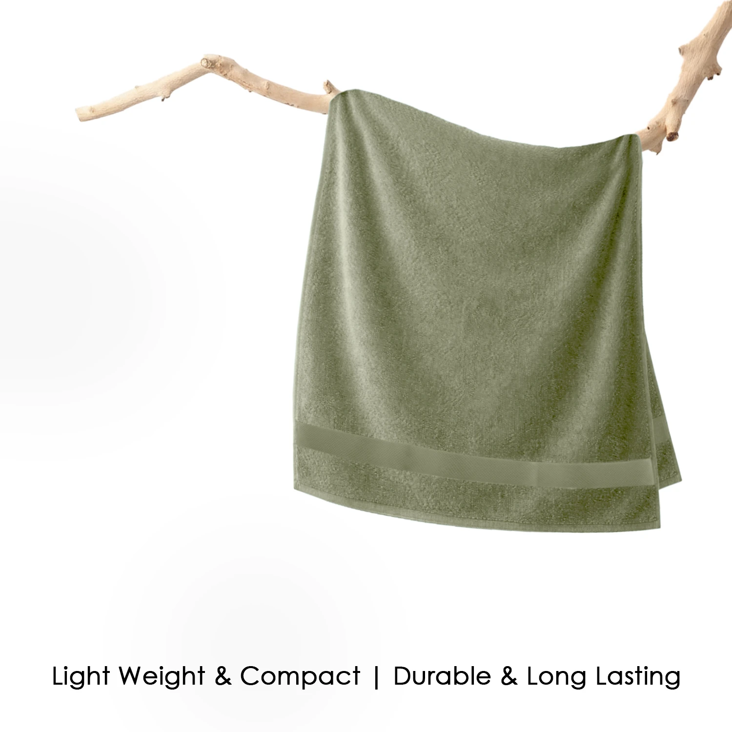 HOUSSE Cotton Hand Towels | Quick Absorption & Faster Drying Towel | 450 GSM (60 cms * 40 cms)| 2 Piece Set Hand Towel for Men/Women | Urban Comfort- Sage Green
