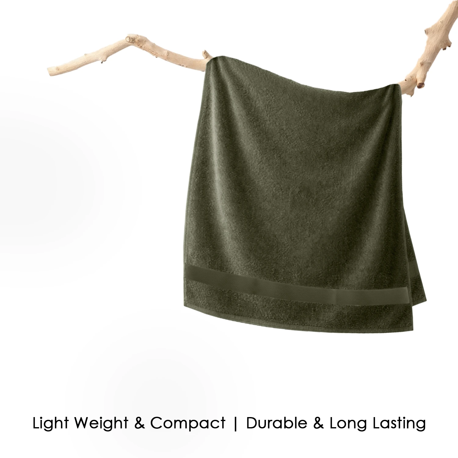 HOUSSE Cotton Hand Towels | Quick Absorption & Faster Drying Towel | 450 GSM (60 cms * 40 cms)| 2 Piece Set Hand Towel for Men/Women | Urban Comfort- Woodland Green
