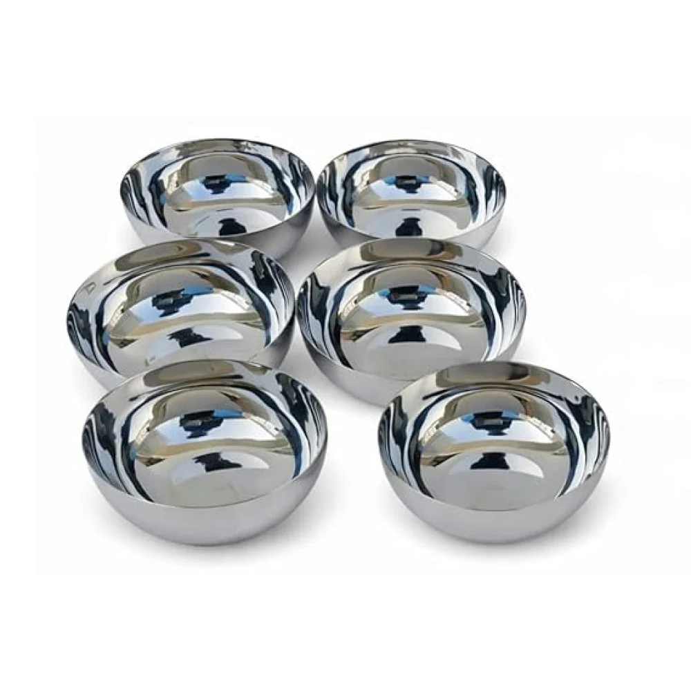 Stainless Steel Solid Bowl Set | Durable Multipurpose Steel Bowls for Kitchen Serving Soup Snacks Ice Cream (Set of 4)| (Set of 6)