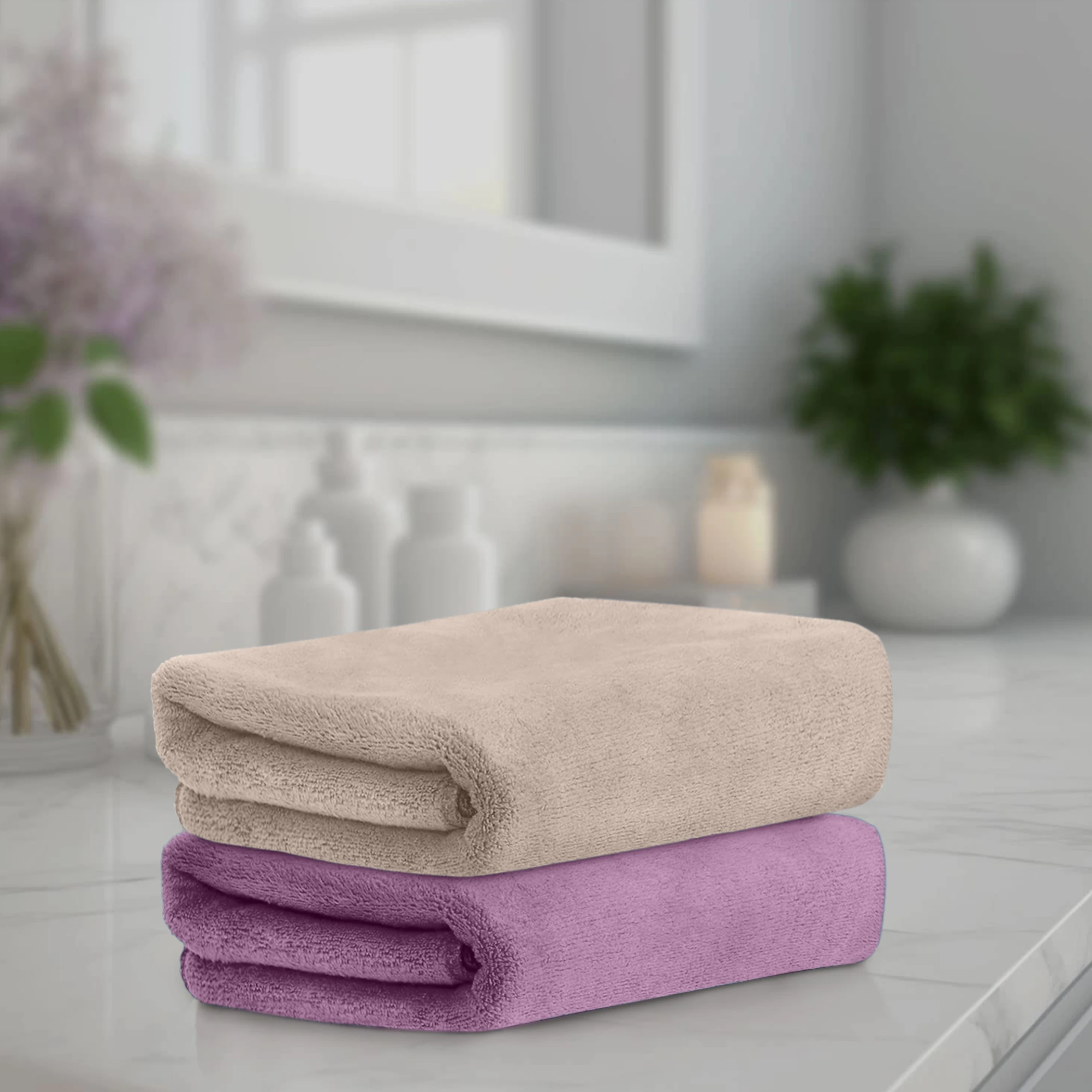 HOUSSE Premium Hand Towel | 100% Microfiber | Quick Dry & Ultra Absorbent | Gym, Home & Yoga | Hypoallergenic & Anti-Bacterial | 450GSM, 60x40cm towel set for home