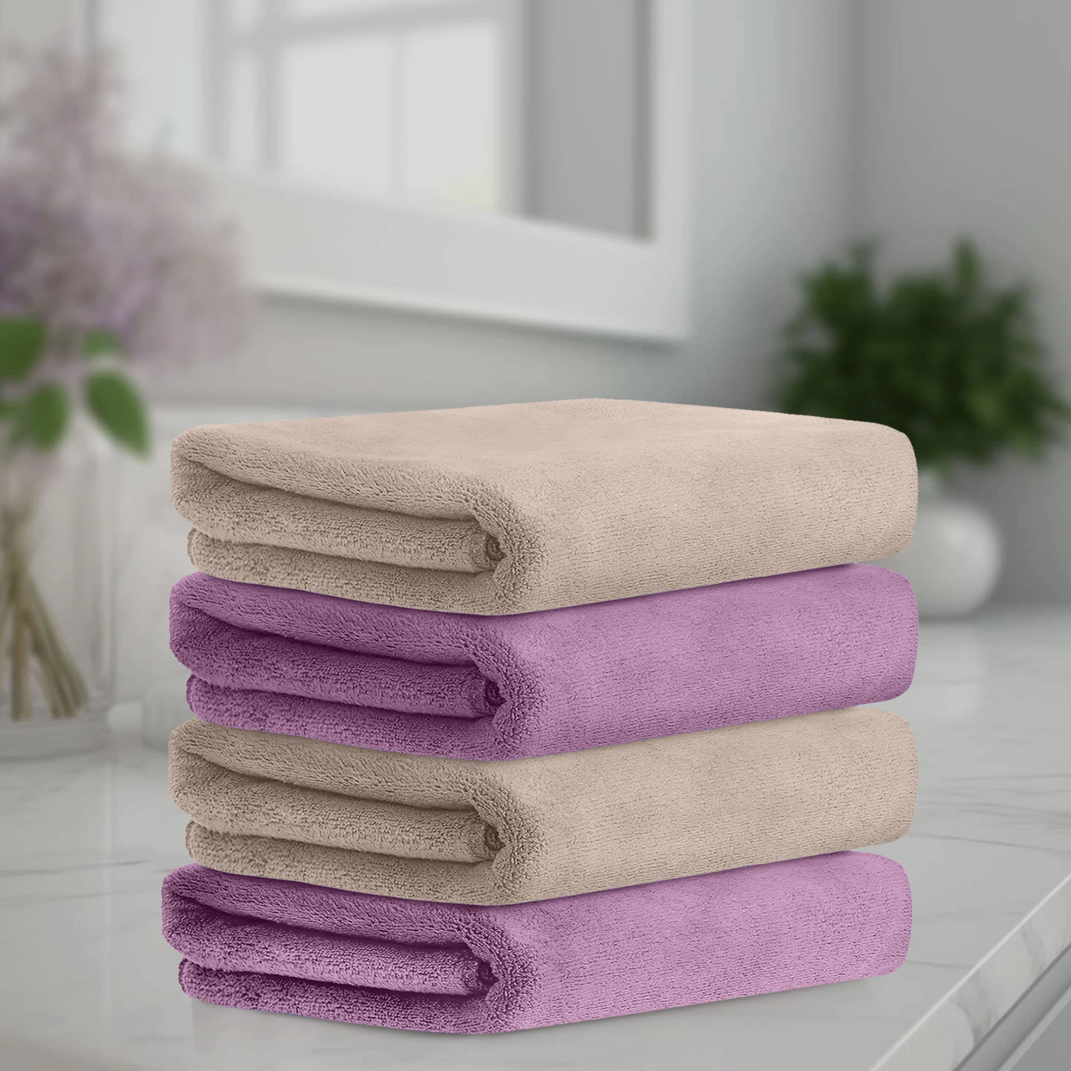 HOUSSE Premium Hand Towel | 100% Microfiber | Quick Dry & Ultra Absorbent | Gym, Home & Yoga | Hypoallergenic & Anti-Bacterial | 450GSM, 60x40cm towel set for home