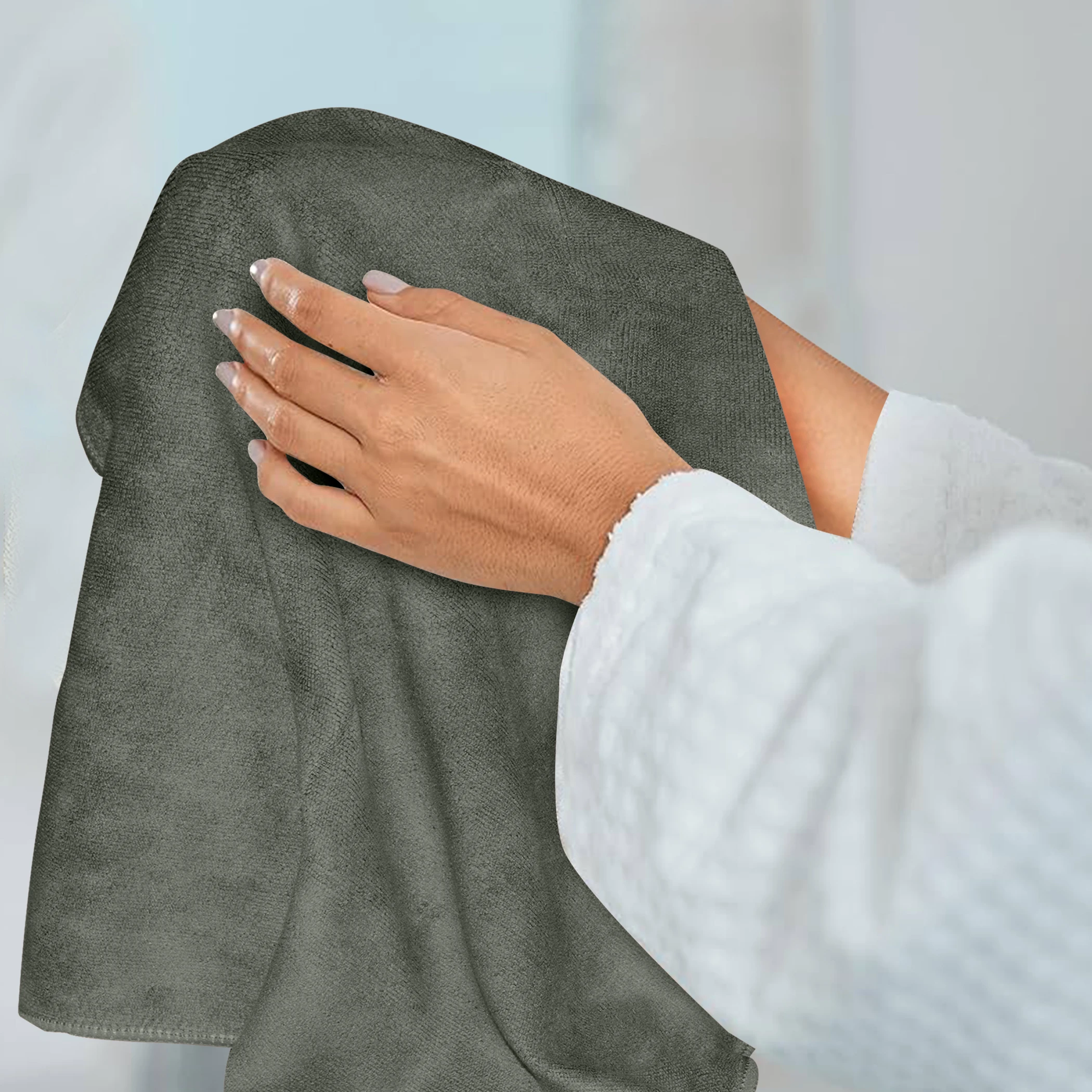 HOUSSE Premium Hand Towel | 100% Microfiber | Quick Dry & Ultra Absorbent | Gym, Home & Yoga | Hypoallergenic & Anti-Bacterial | 450GSM, 60x40cm Towel sets
