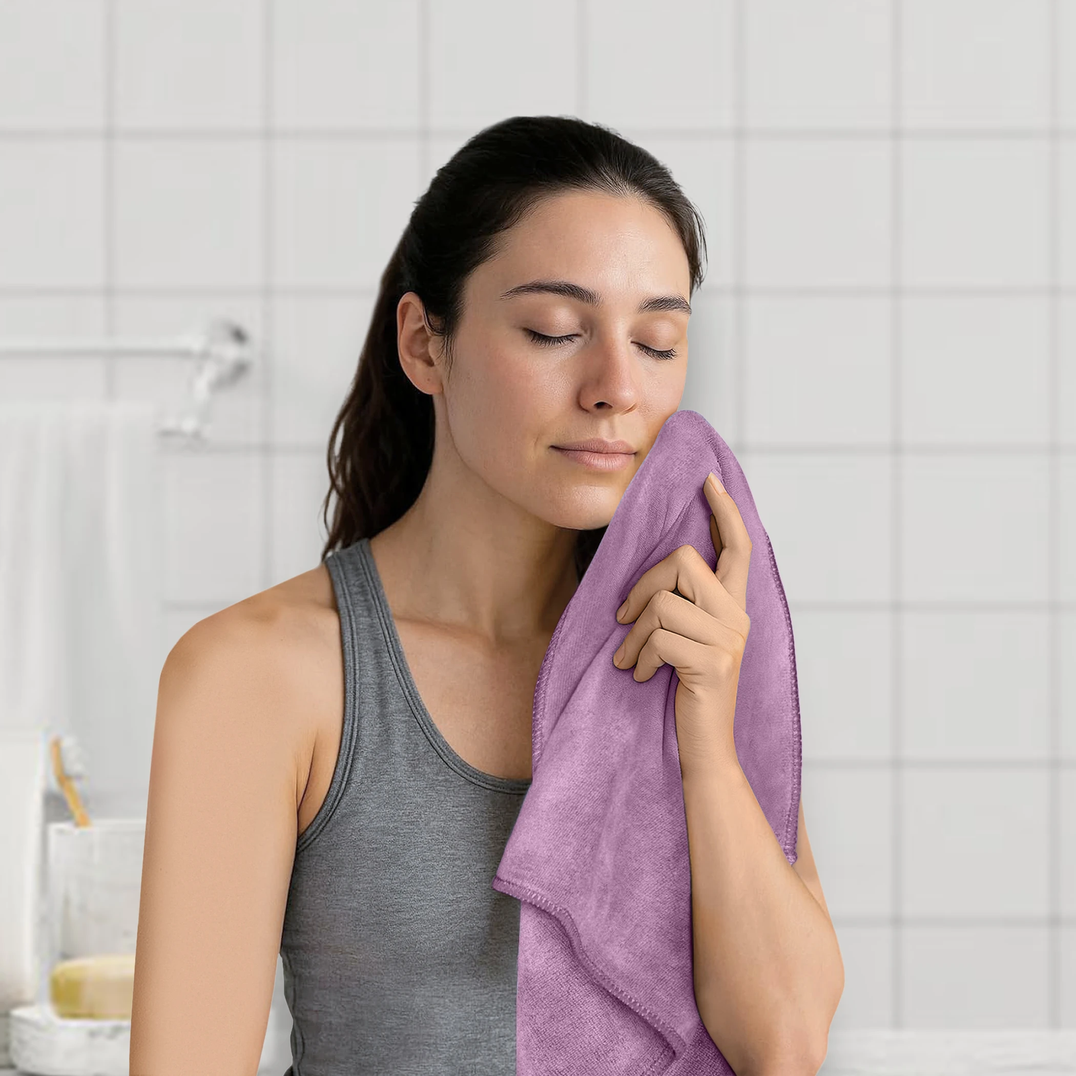 HOUSSE Premium Hand Towel | 100% Microfiber | Quick Dry & Ultra Absorbent | Gym, Home & Yoga | Hypoallergenic & Anti-Bacterial | 450GSM, 60x40cm Towel sets