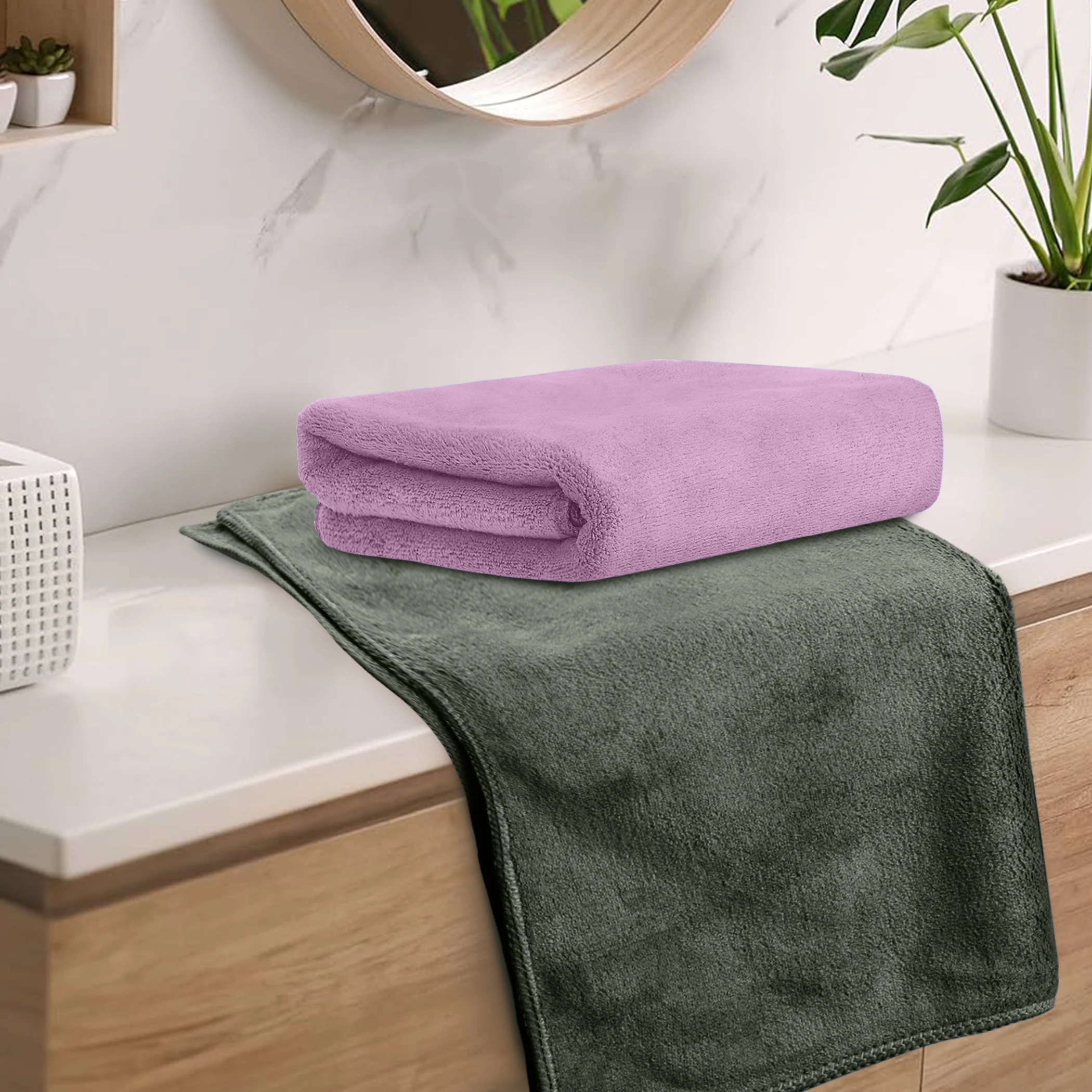 HOUSSE Premium Hand Towel | 100% Microfiber | Quick Dry & Ultra Absorbent | Gym, Home & Yoga | Hypoallergenic & Anti-Bacterial | 450GSM, 60x40cm Towel sets