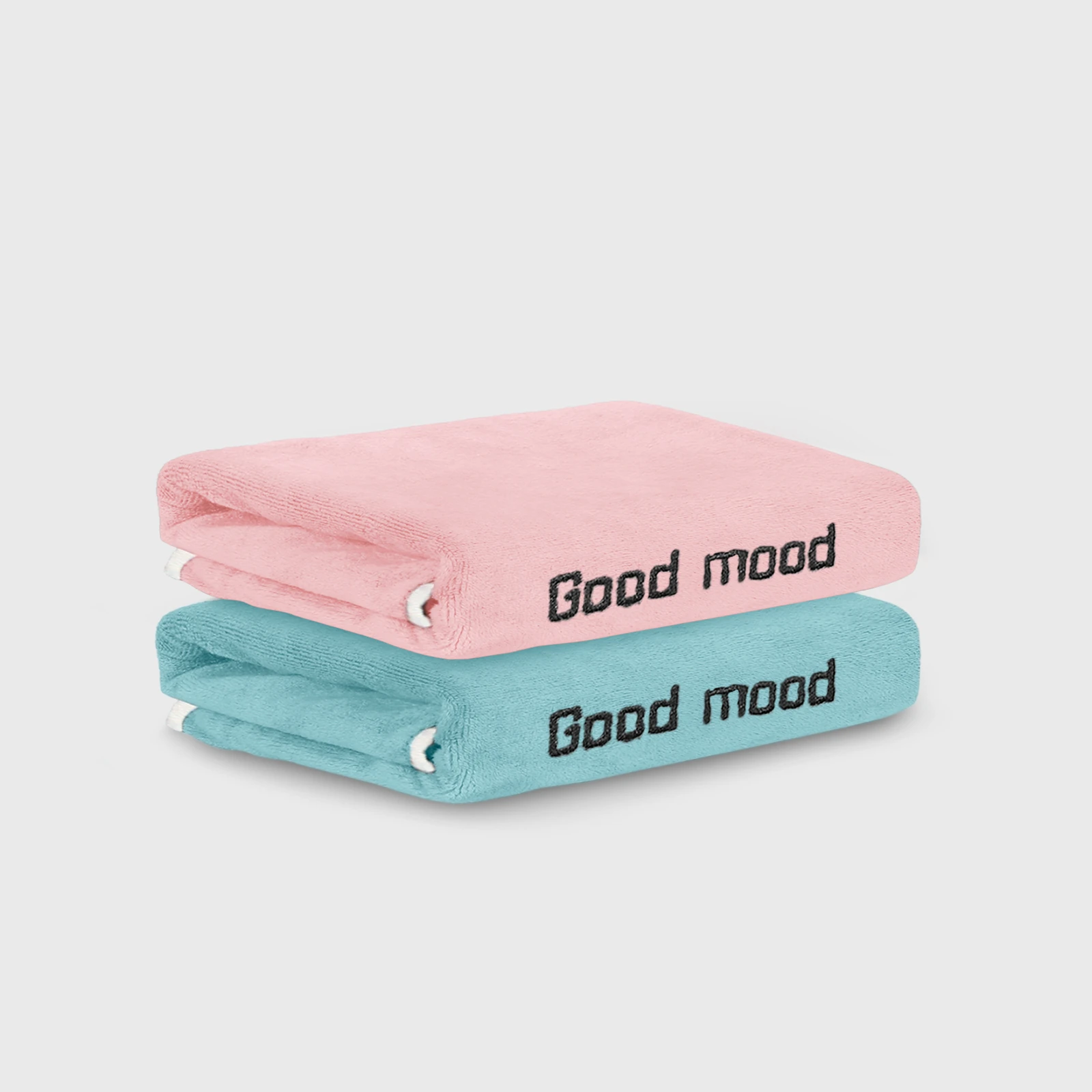 HOUSSE Microfiber Embroidery Hand Towel – 35 * 75cm, 350 GSM, Soft & Absorbent, Quick-Drying Sweat Towel – Ideal for Gym, Beach, Fitness, Outdoor & Home Use (Good Mood Peach - fluroescent)