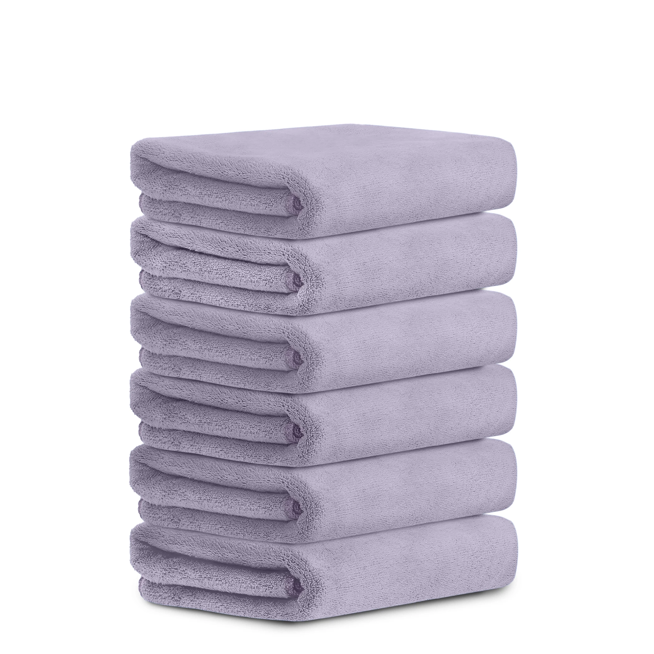 HOUSSE Premium Hand Towel | Microfiber | Super Soft & Quick Dry | Home, Gym, Yoga, Fitness & Weight Lifting | Ultra Absorbent | 450GSM, 60x40cm [6-Pack] (Dapple Grey)