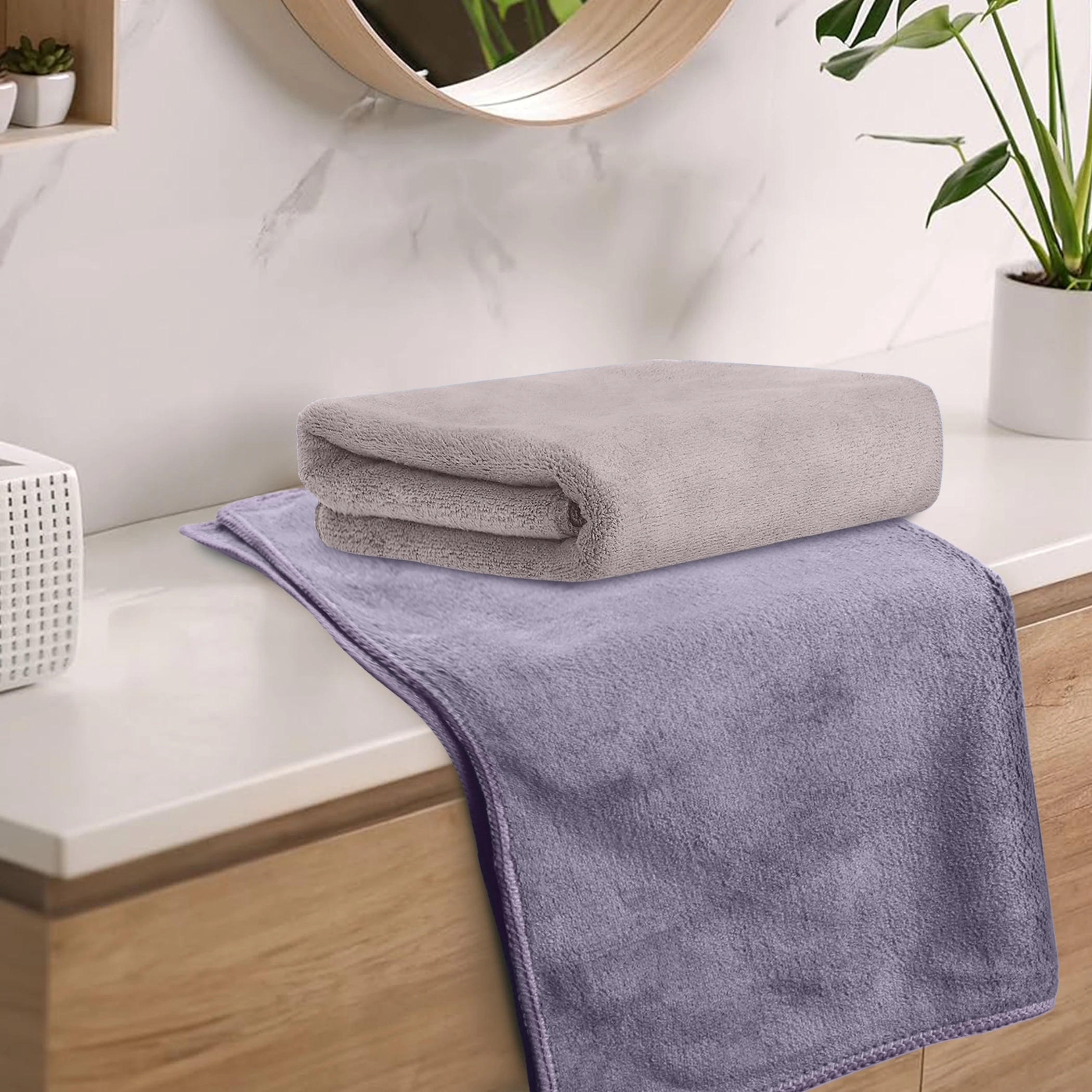 HOUSSE Microfiber Hand Towel for Gym | Home| Yoga | 450 GSM | 60 x 40 CM| Premium QualityTowels | an Hpoallergenic Towel | Ultra Absorbent & Anti-Bacterial towel set