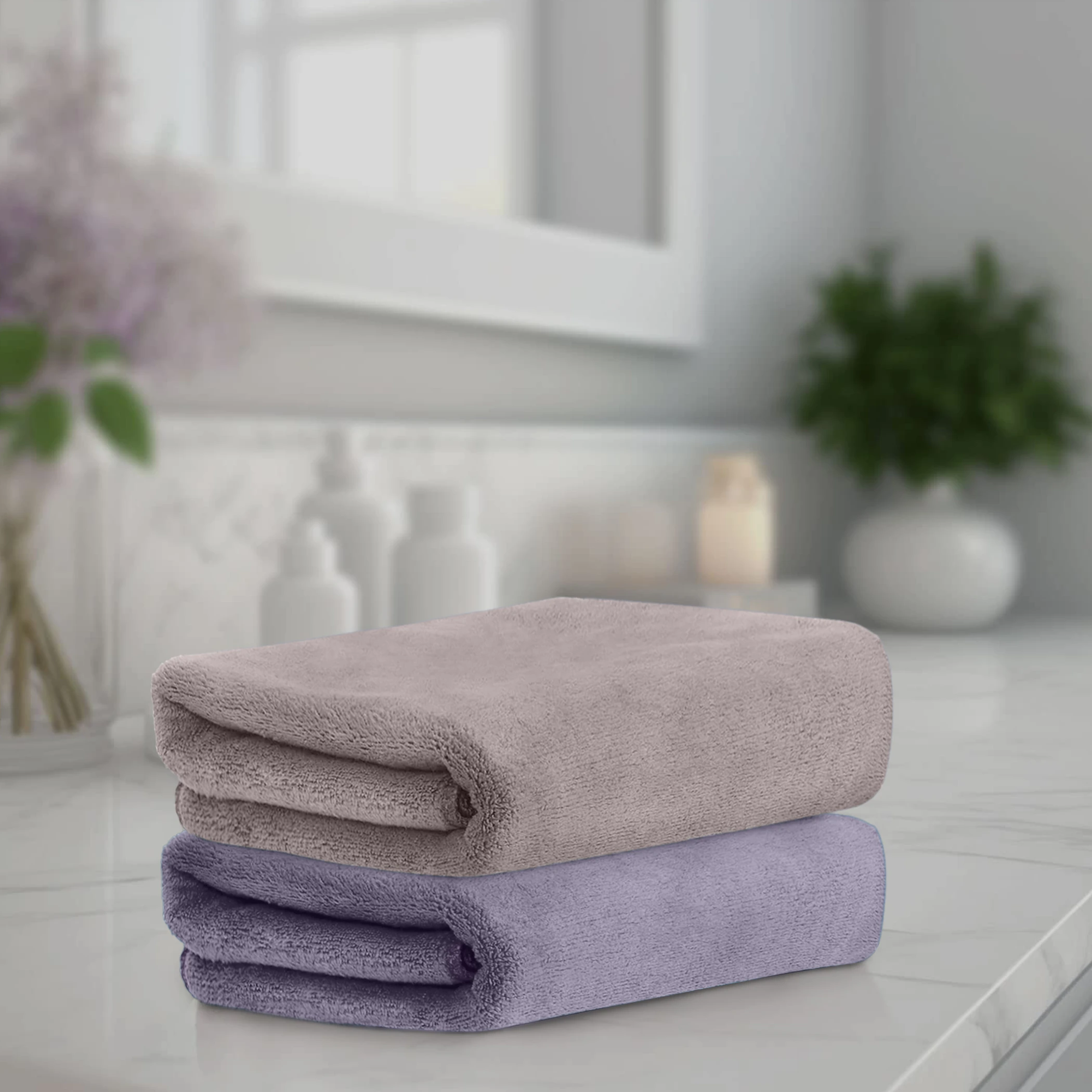 HOUSSE Microfiber Hand Towel for Gym | Home| Yoga | 450 GSM | 60 x 40 CM| Premium QualityTowels | an Hpoallergenic Towel | Ultra Absorbent & Anti-Bacterial towel set