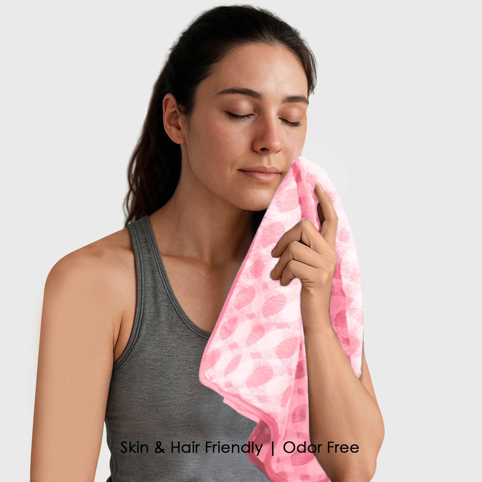 HOUSSE Ember Hand Towel | Microfiber | Quick Dry & Ultra Absorbent | Bathroom, Sports, Travel, Workout, Spa, Beach, Fitness 360GSM, 40x60cm [Set of 4] (Light Pink)