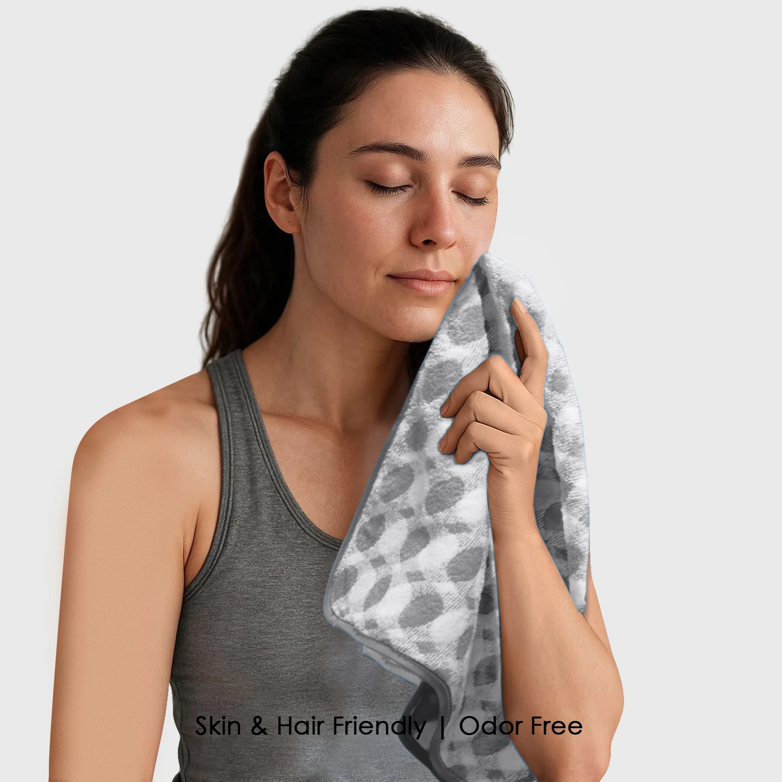 HOUSSE Ember Hand Towel | Microfiber | Quick Dry & Ultra Absorbent | Bathroom, Sports, Travel, Workout, Spa, Beach, Fitness 360GSM, 30x30cm [Set of 4] (Grey)
