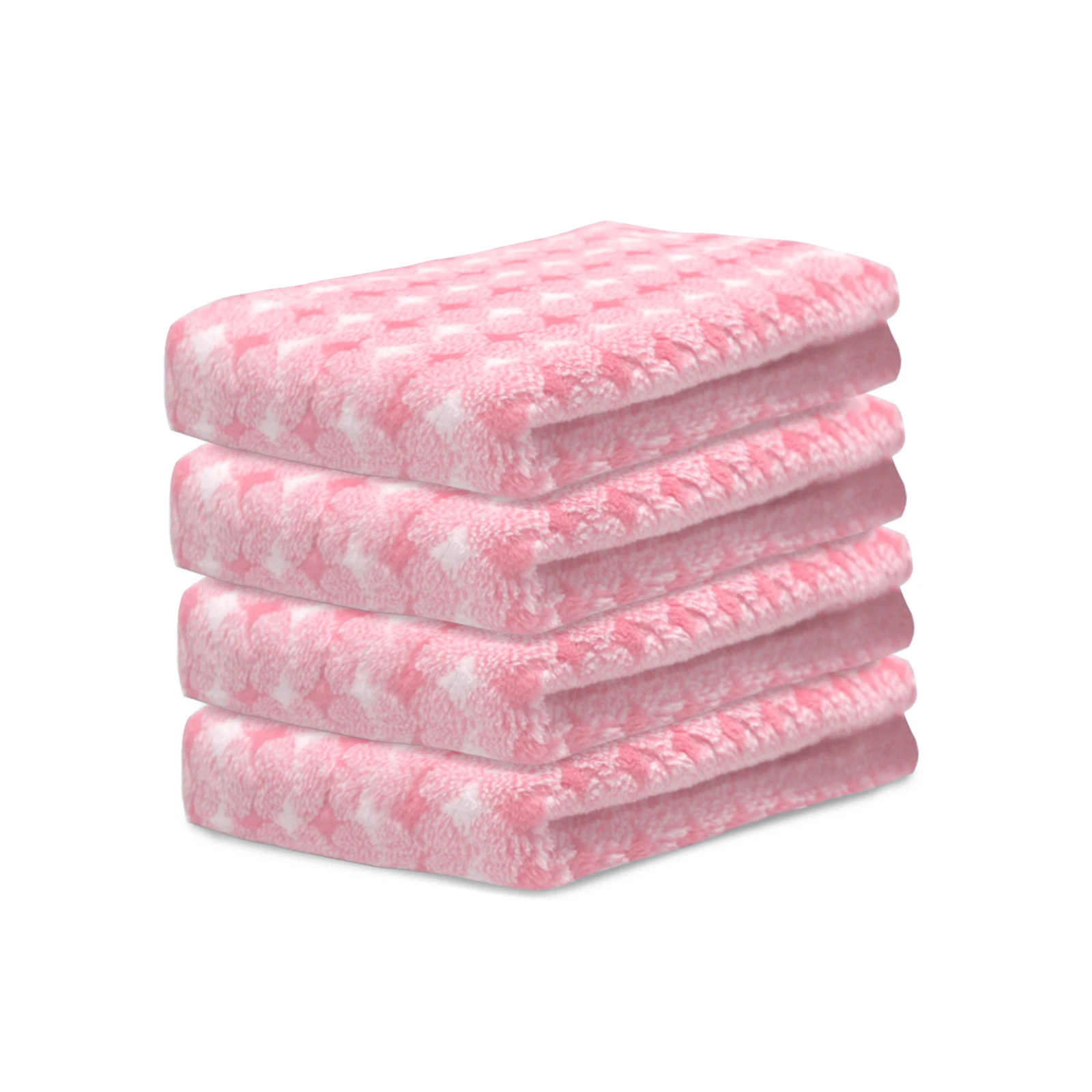 HOUSSE Eden Hand Towel | Microfiber | Soft Touch & Lint Free | Gym, Yoga, Spa, Pool, Hotels, Beach | Travel-Friendly | 360GSM, 40x60cm [Pack of 4] (Pink)