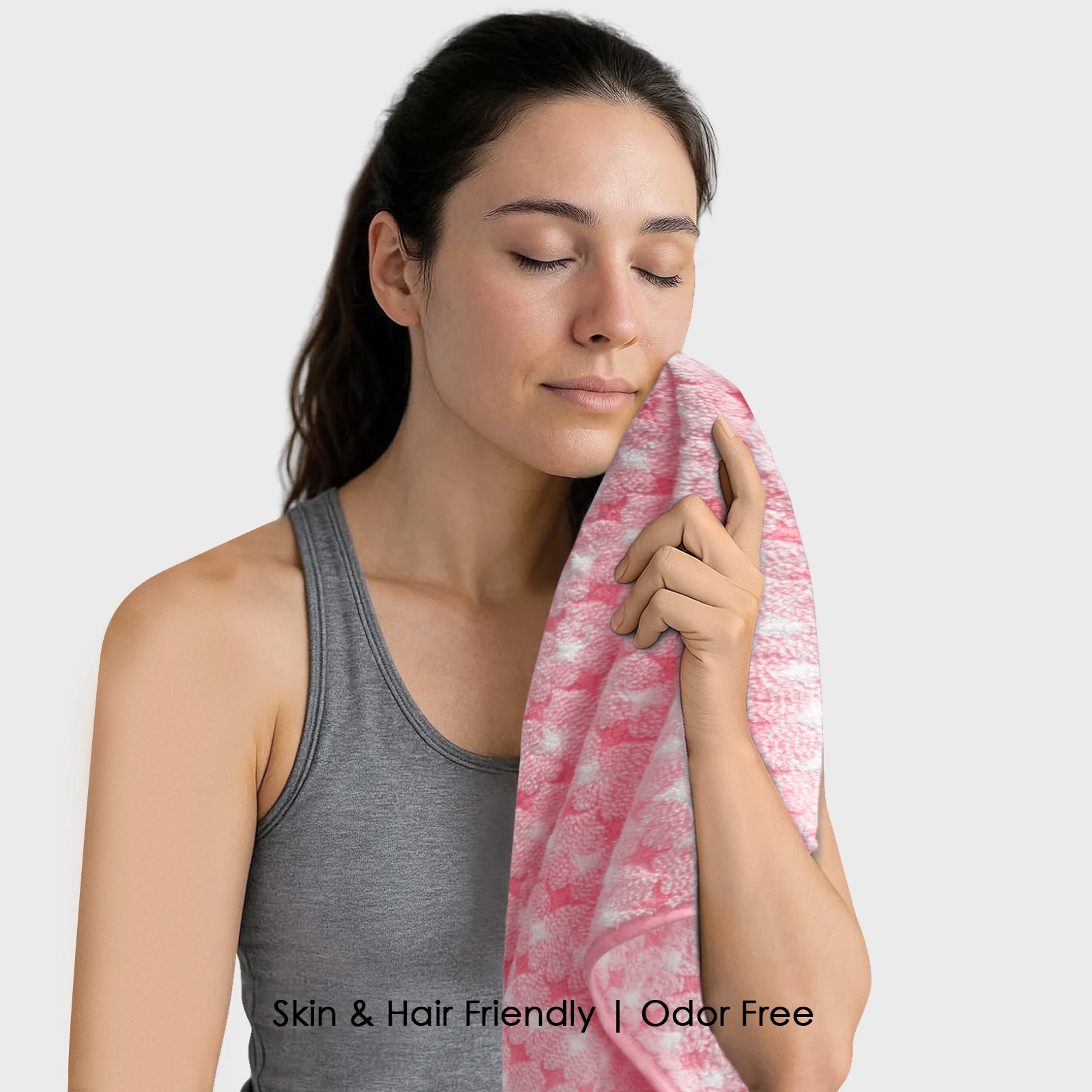 HOUSSE Eden Hand Towel | Microfiber | Soft Touch & Lint Free | Gym, Yoga, Spa, Pool, Hotels, Beach | Travel-Friendly | 360GSM, 40x60cm [Pack of 4] (Pink)