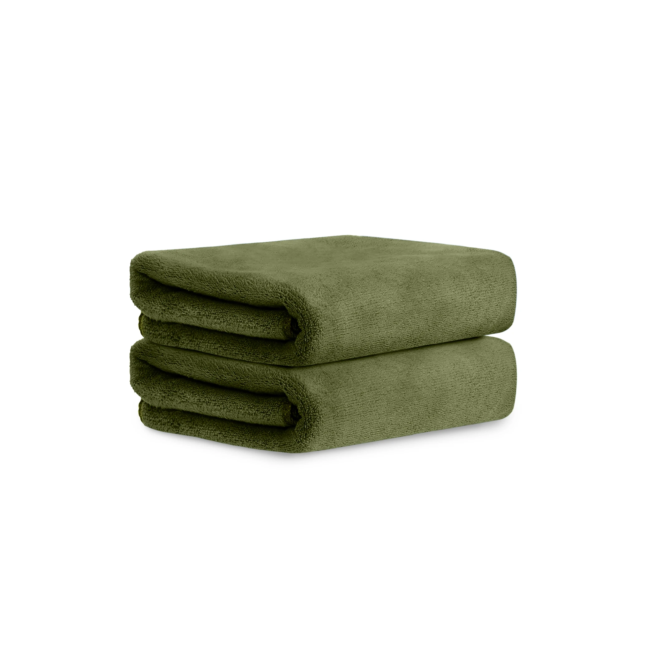 HOUSSE Premium Hand Towel | Microfiber | Super Soft & Quick Dry | Home, Gym, Yoga, Fitness & Weight Lifting | Ultra Absorbent | 450GSM, 60x40cm [2-Pack] (Avocado Green)
