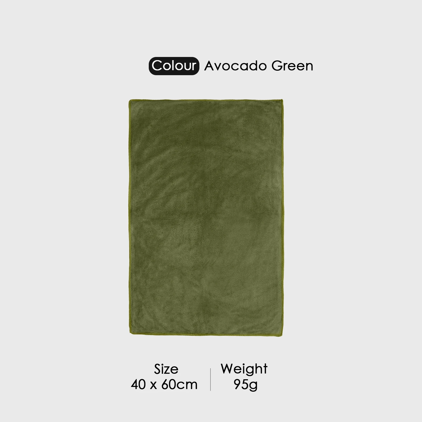 HOUSSE Premium Hand Towel | Microfiber | Super Soft & Quick Dry | Home, Gym, Yoga, Fitness & Weight Lifting | Ultra Absorbent | 450GSM, 60x40cm [2-Pack] (Avocado Green)