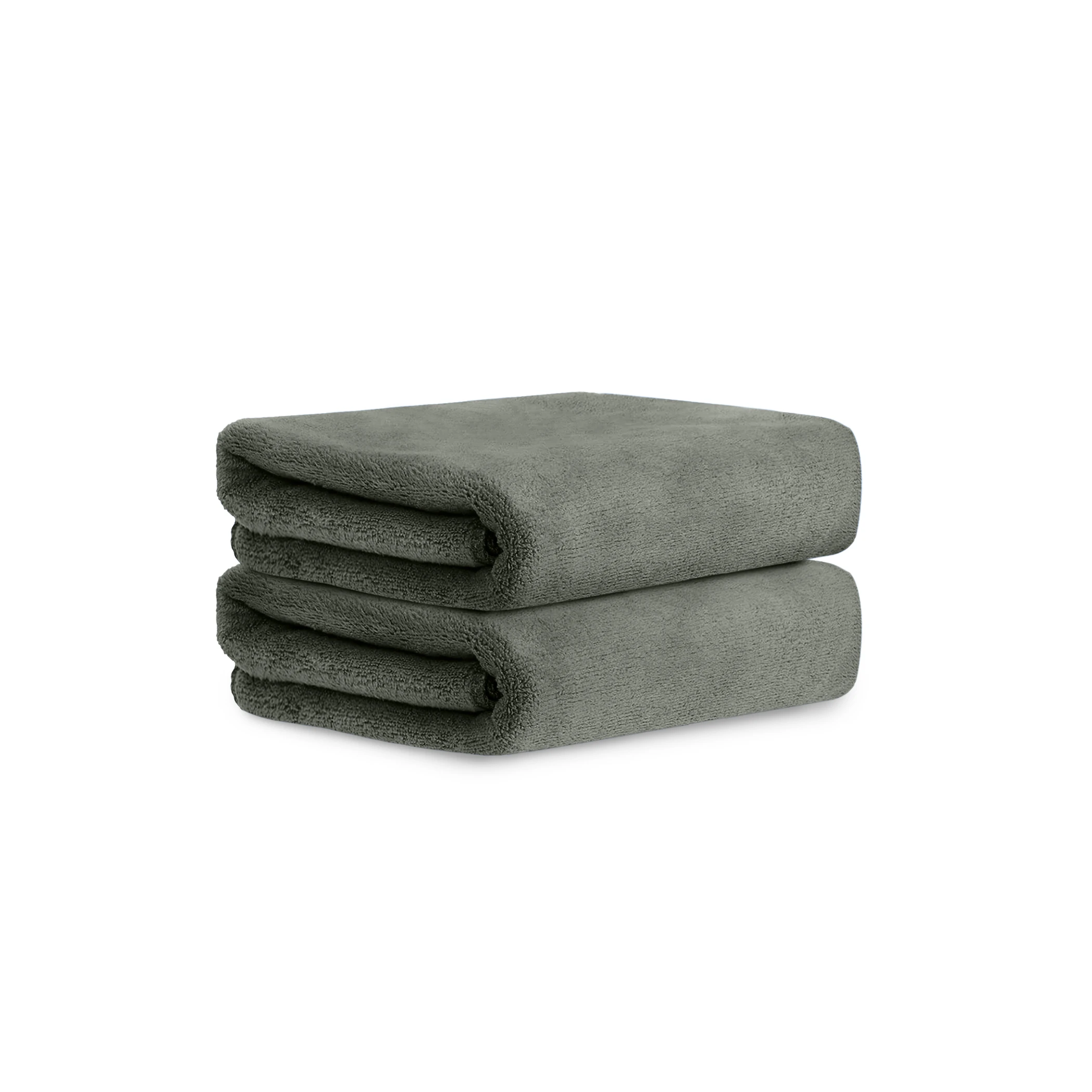 HOUSSE Premium Hand Towel | Microfiber | Super Soft & Quick Dry | Home, Gym, Yoga, Fitness & Weight Lifting | Ultra Absorbent | 450GSM, 60x40cm [2-Pack] (Dusty Olive)