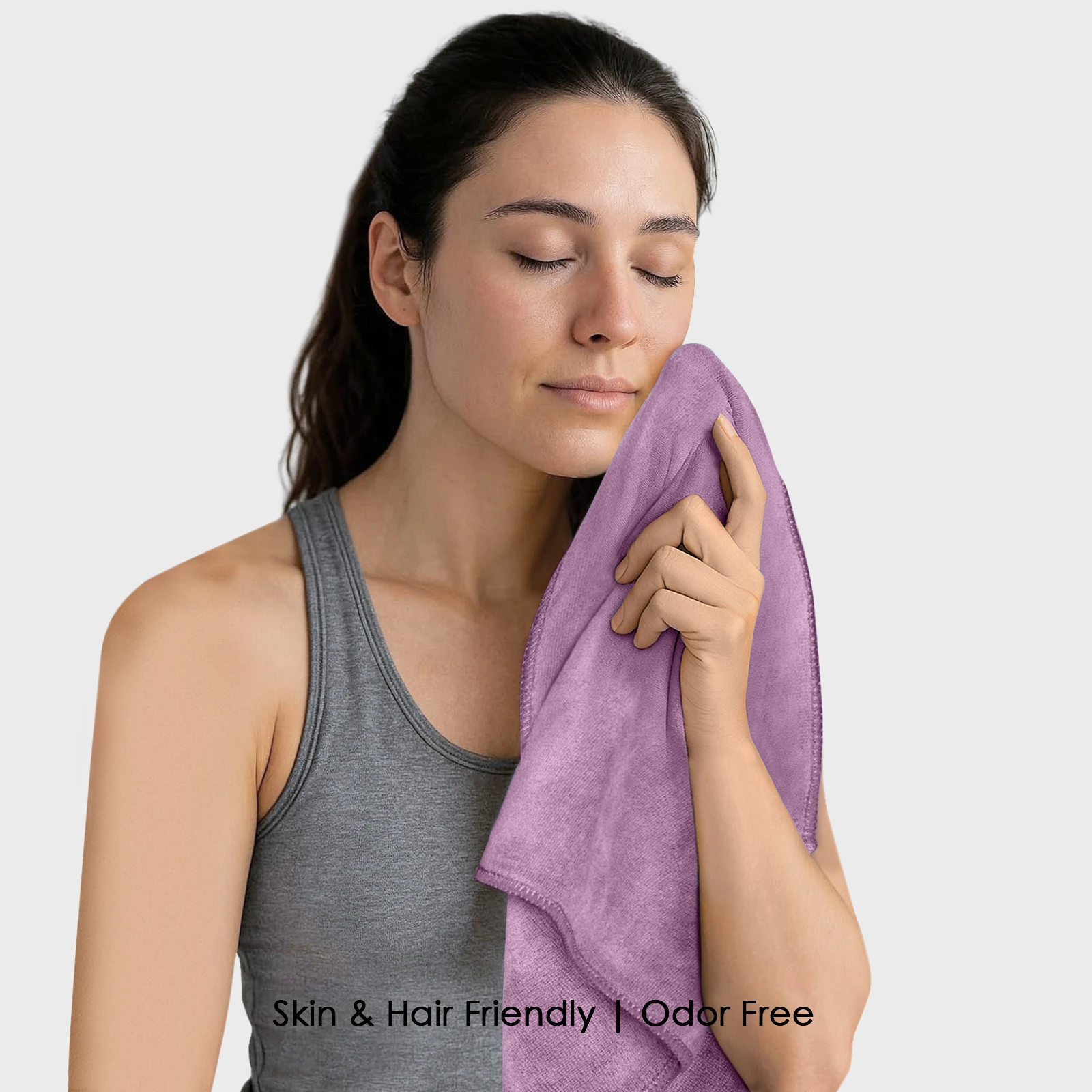 HOUSSE Premium Hand Towel | Microfiber | Super Soft & Quick Dry | Home, Gym, Yoga, Fitness & Weight Lifting | Ultra Absorbent | 450GSM, 60x40cm [6-Pack] (Dusky Orchid)