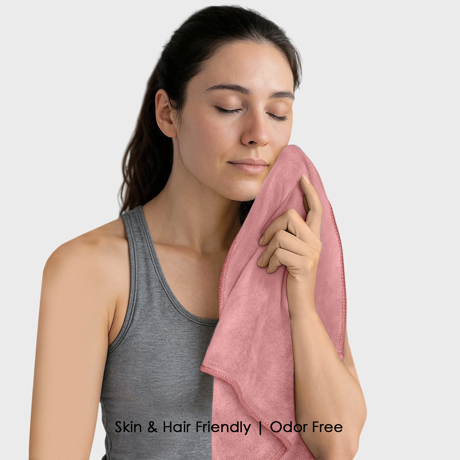HOUSSE Premium Hand Towel | Microfiber | Super Soft & Quick Dry | Home, Gym, Yoga, Fitness & Weight Lifting | Ultra Absorbent | 450GSM, 60x40cm [4-Pack] (Desert Sand)