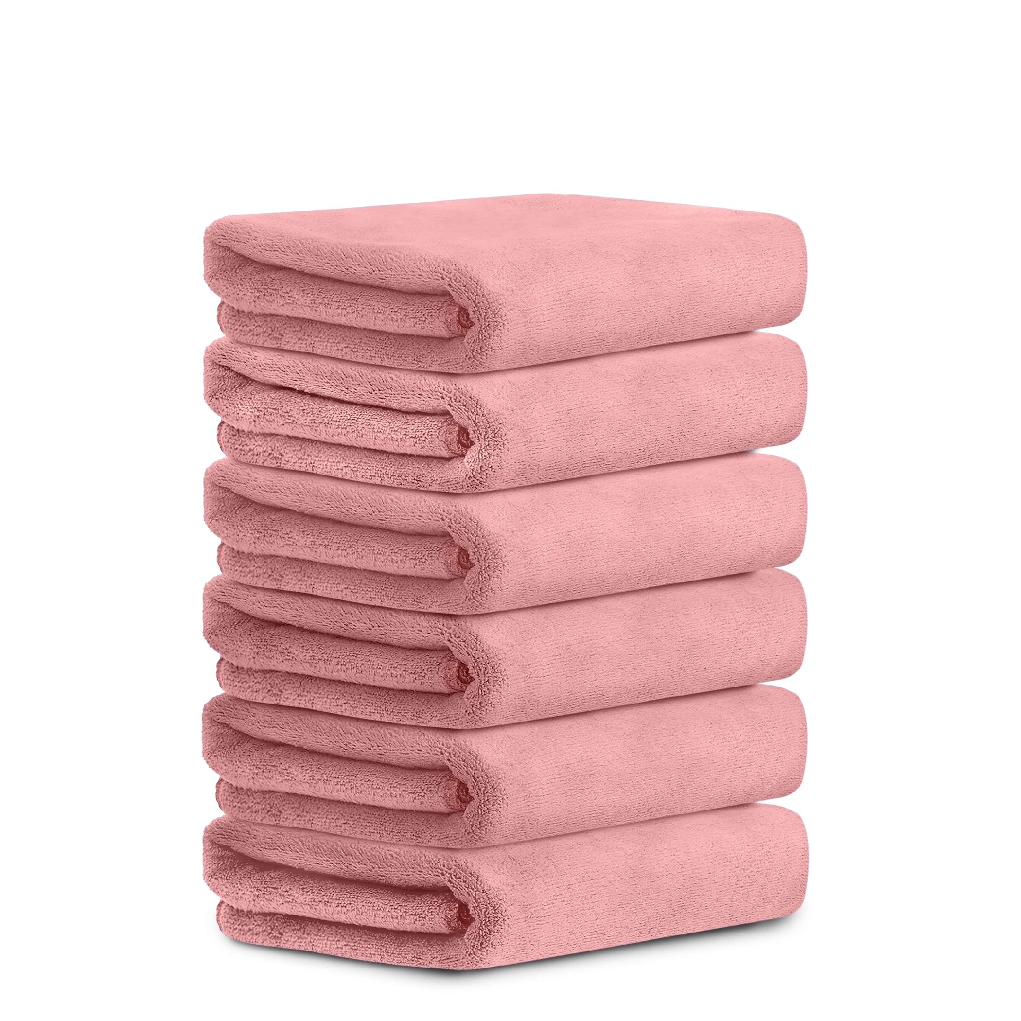 HOUSSE Premium Hand Towel | Microfiber | Super Soft & Quick Dry | Home, Gym, Yoga, Fitness & Weight Lifting | Ultra Absorbent | 450GSM, 60x40cm [6-Pack] (Desert Sand)