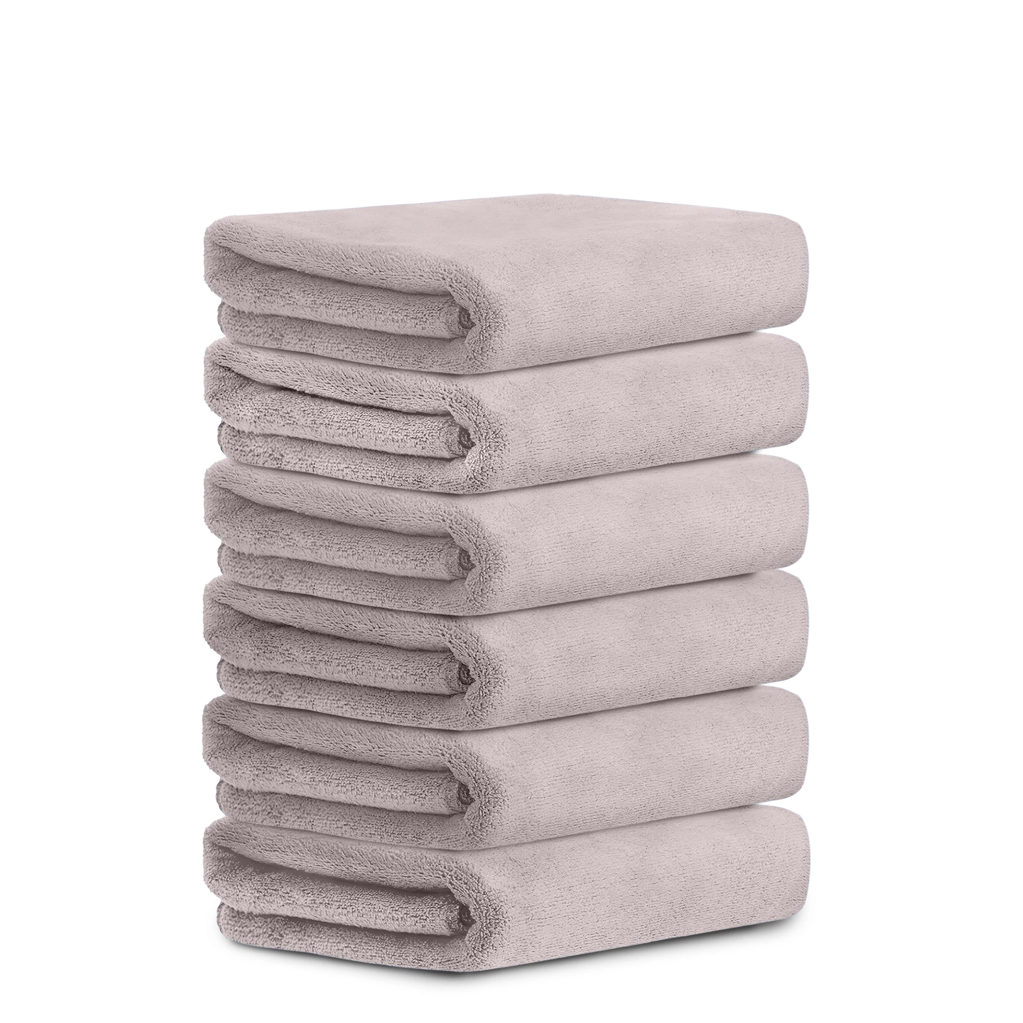 HOUSSE Premium Hand Towel | Microfiber | Super Soft & Quick Dry | Home, Gym, Yoga, Fitness & Weight Lifting | Ultra Absorbent | 450GSM, 60x40cm [6-Pack] (Luxurious Mocha)