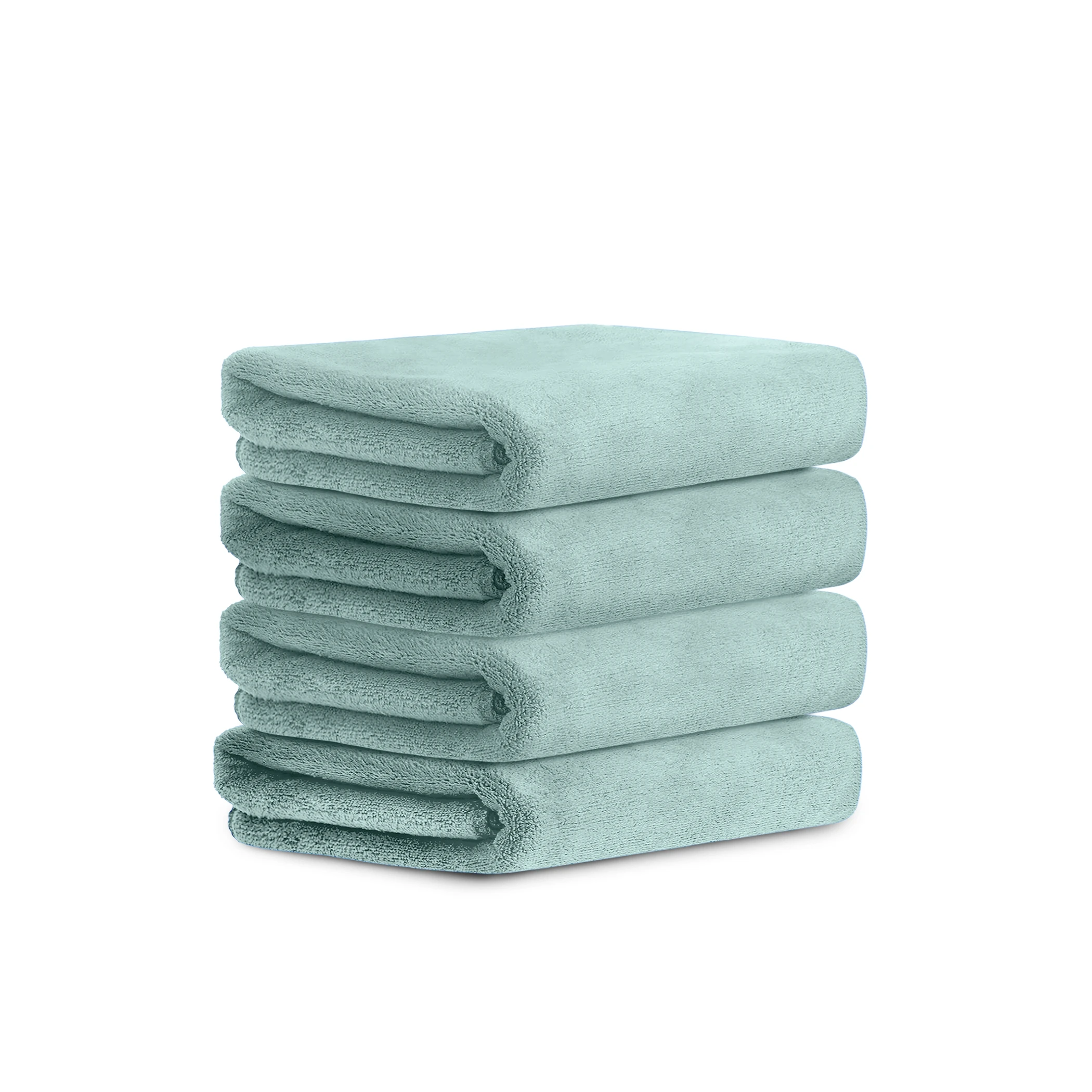 HOUSSE Premium Hand Towel | Microfiber | Super Soft & Quick Dry | Home, Gym, Yoga, Fitness & Weight Lifting | Ultra Absorbent | 450GSM, 60x40cm [4-Pack] (Lily Pad)