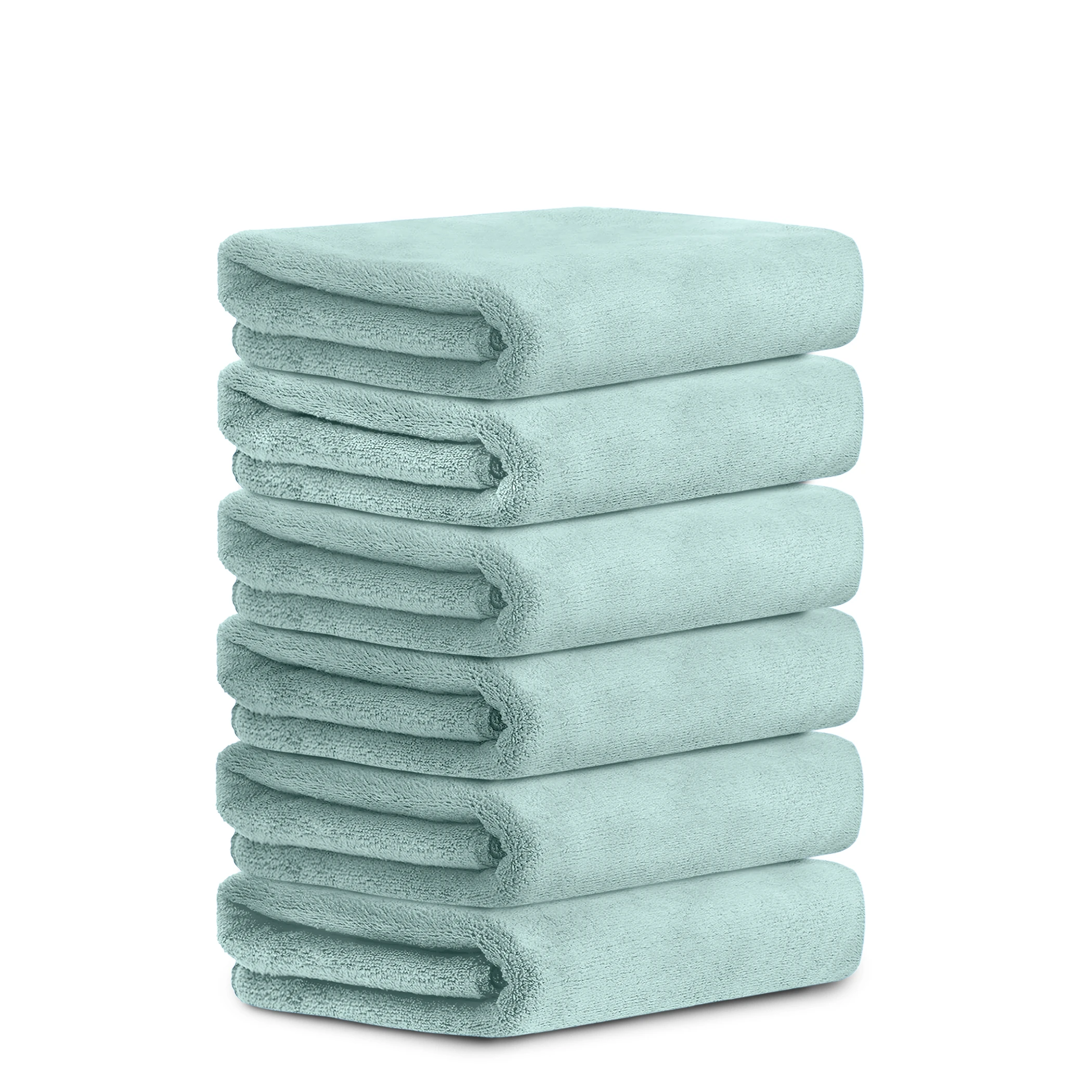 HOUSSE Premium Hand Towel | Microfiber | Super Soft & Quick Dry | Home, Gym, Yoga, Fitness & Weight Lifting | Ultra Absorbent | 450GSM, 60x40cm [6-Pack] (Lily Pad)