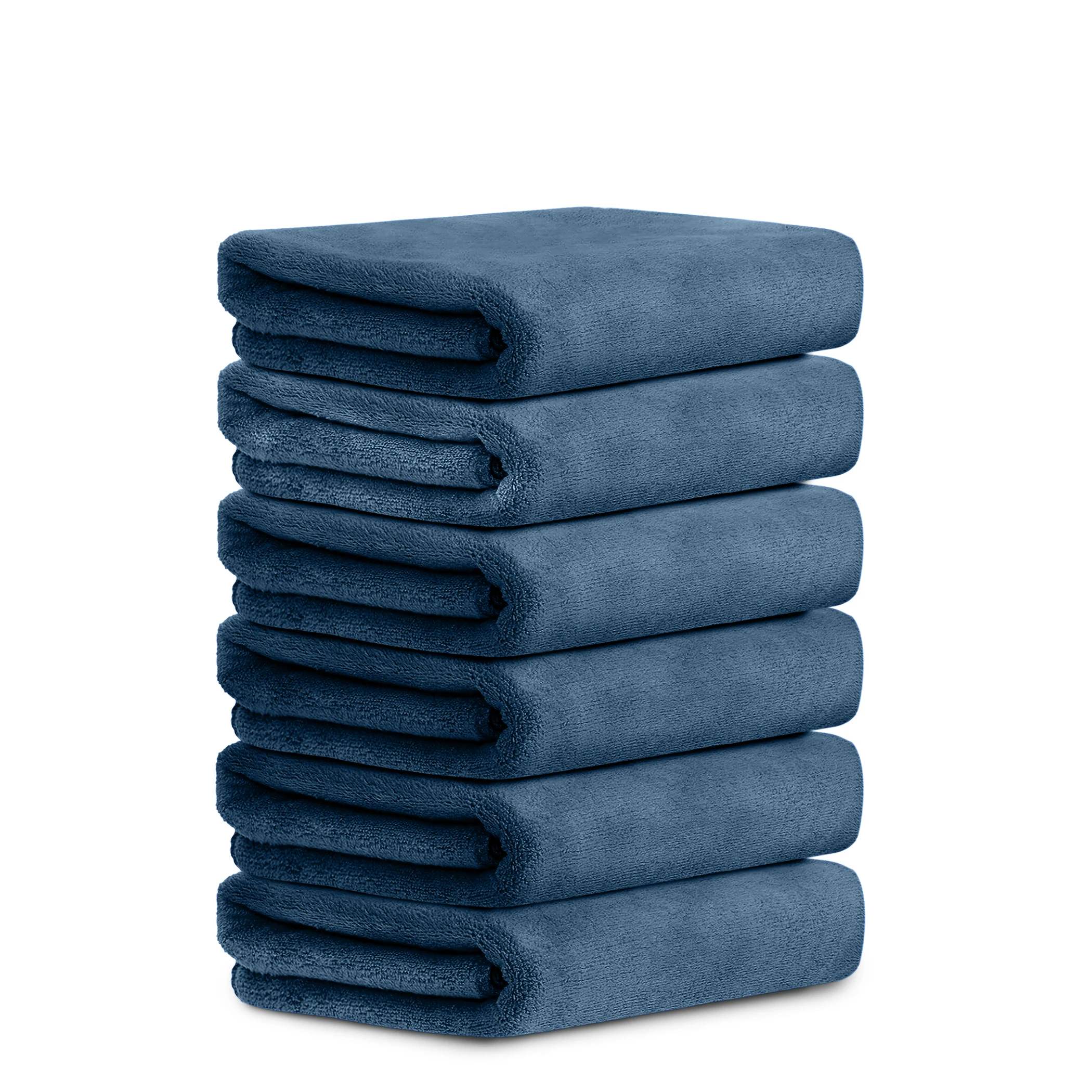 HOUSSE Premium Hand Towel | Microfiber | Super Soft & Quick Dry | Home, Gym, Yoga, Fitness & Weight Lifting | Ultra Absorbent | 450GSM, 60x40cm [6-Pack] (Indian Teal)