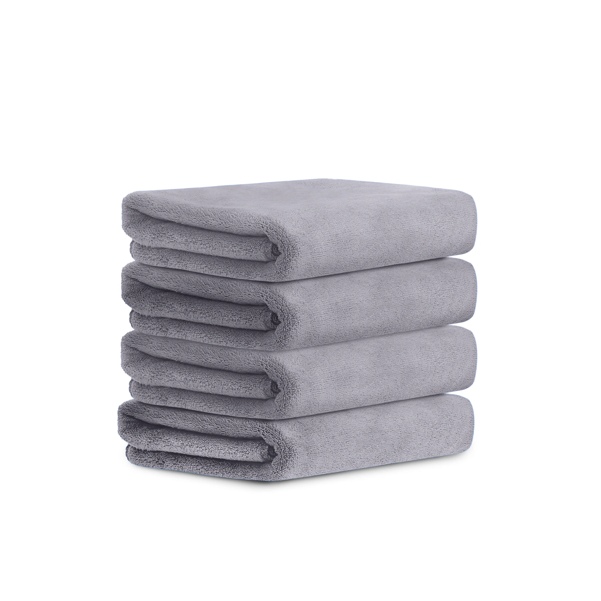 HOUSSE Premium Hand Towel | Microfiber | Super Soft & Quick Dry | Home, Gym, Yoga, Fitness & Weight Lifting | Ultra Absorbent | 450GSM, 60x40cm [4-Pack] (Frost Grey)