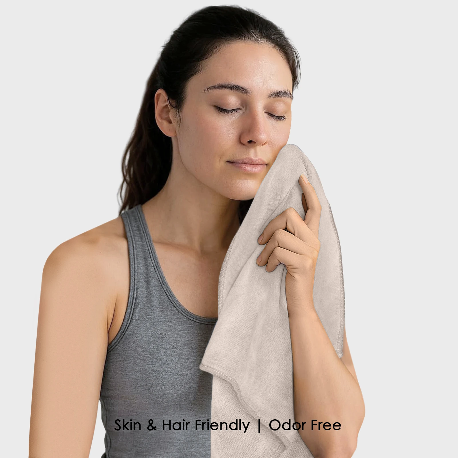 HOUSSE Premium Hand Towel | Microfiber | Super Soft & Quick Dry | Home, Gym, Yoga, Fitness & Weight Lifting | Ultra Absorbent | 450GSM, 60x40cm [4-Pack] (Peachy Pearl)