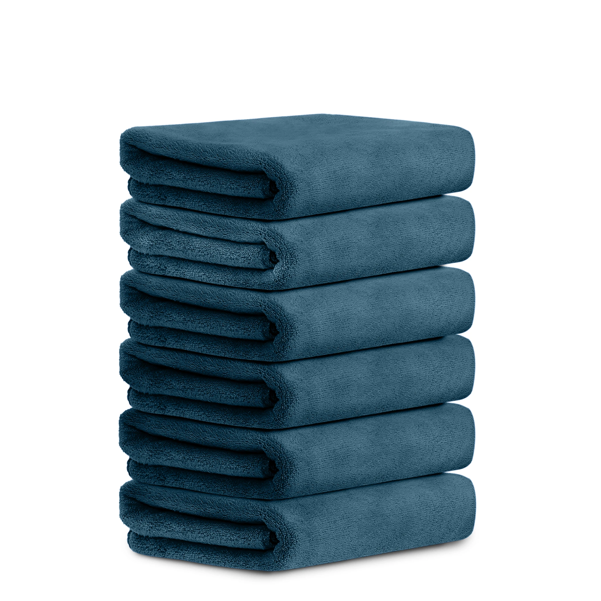 HOUSSE Premium Hand Towel | Microfiber | Super Soft & Quick Dry | Home, Gym, Yoga, Fitness & Weight Lifting | Ultra Absorbent | 450GSM, 60x40cm [6-Pack] (Pacific Green)