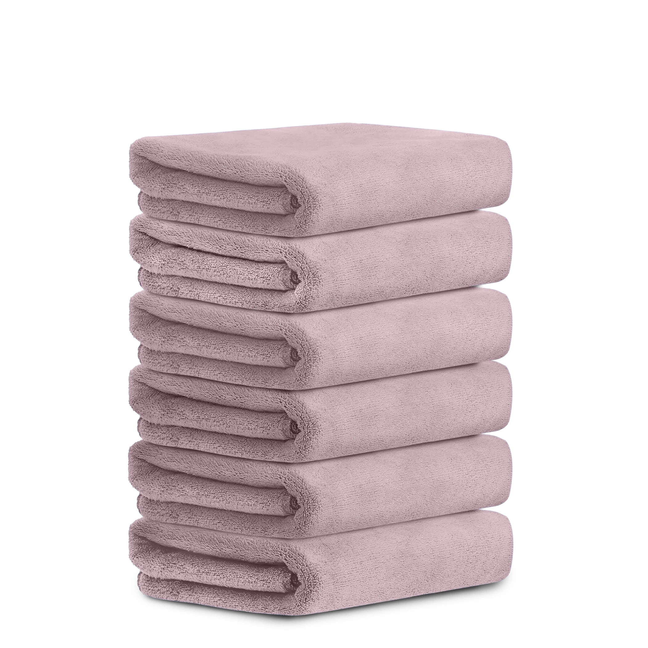 HOUSSE Premium Hand Towel | Microfiber | Super Soft & Quick Dry | Home, Gym, Yoga, Fitness & Weight Lifting | Ultra Absorbent | 450GSM, 60x40cm [6-Pack] (Nirvana Purple)