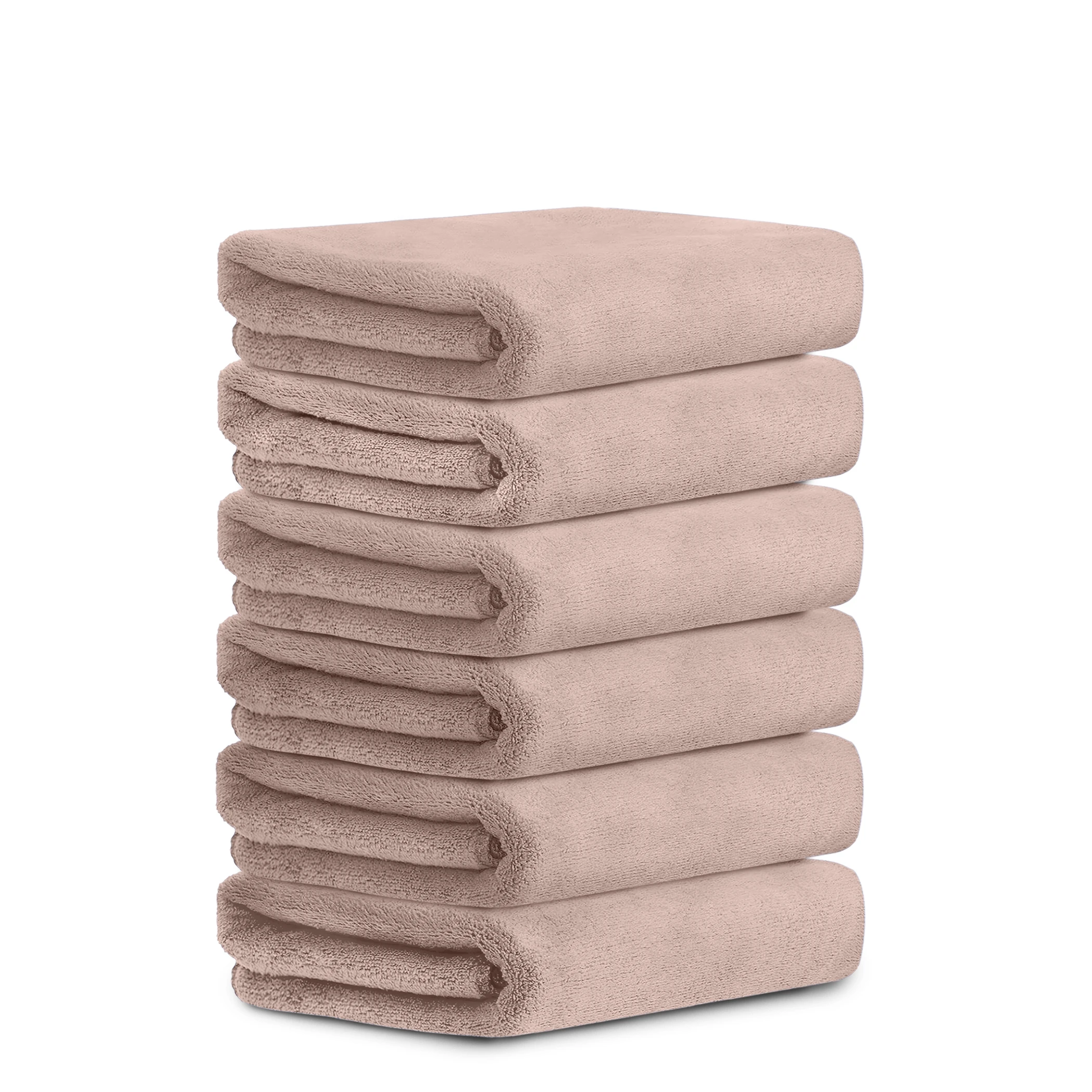 HOUSSE Premium Hand Towel | Microfiber | Super Soft & Quick Dry | Home, Gym, Yoga, Fitness & Weight Lifting | Ultra Absorbent | 450GSM, 60x40cm [6-Pack] (Shadow Grey)