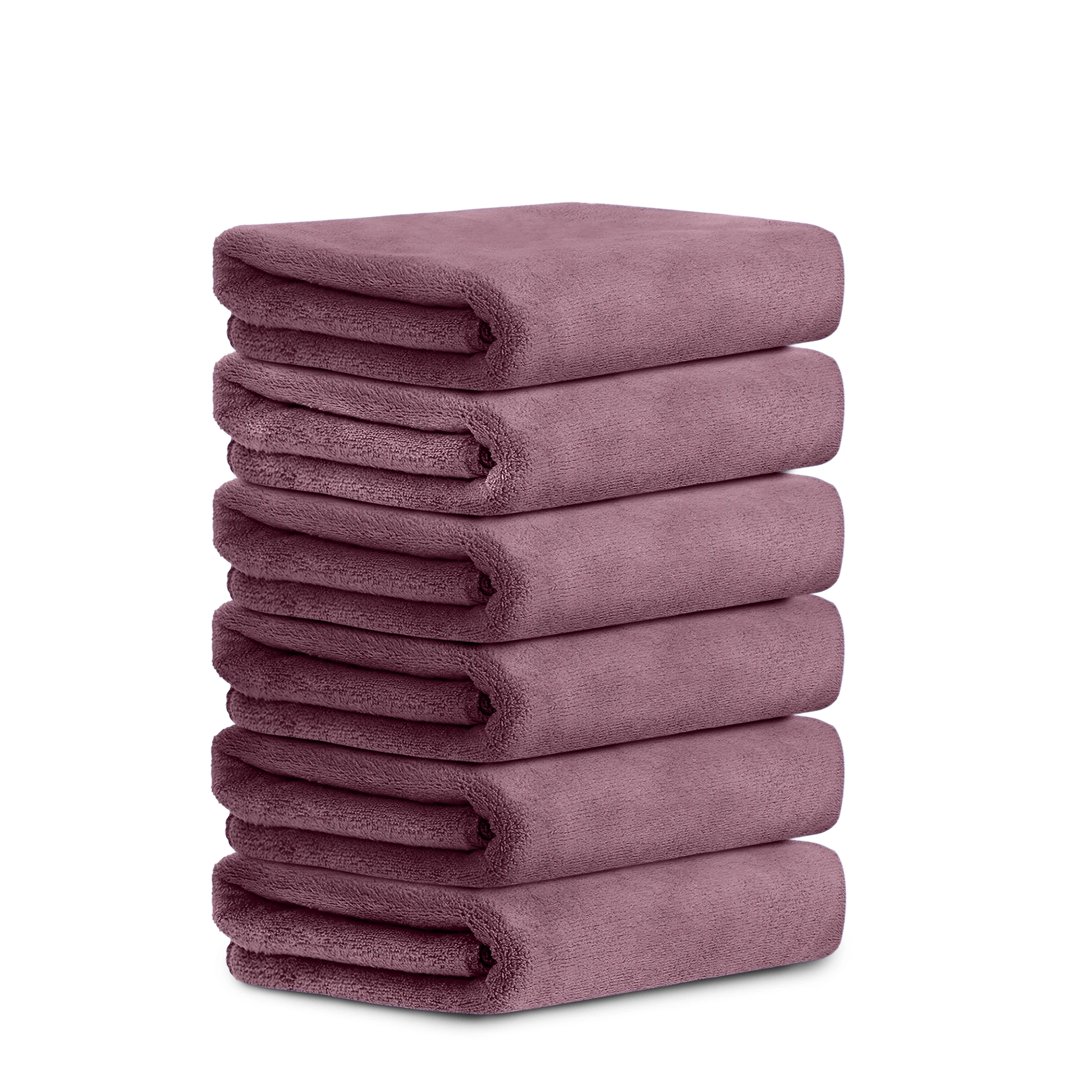 HOUSSE Premium Hand Towel | Microfiber | Super Soft & Quick Dry | Home, Gym, Yoga, Fitness & Weight Lifting | Ultra Absorbent | 450GSM, 60x40cm [6-Pack] (Rose Taupe)