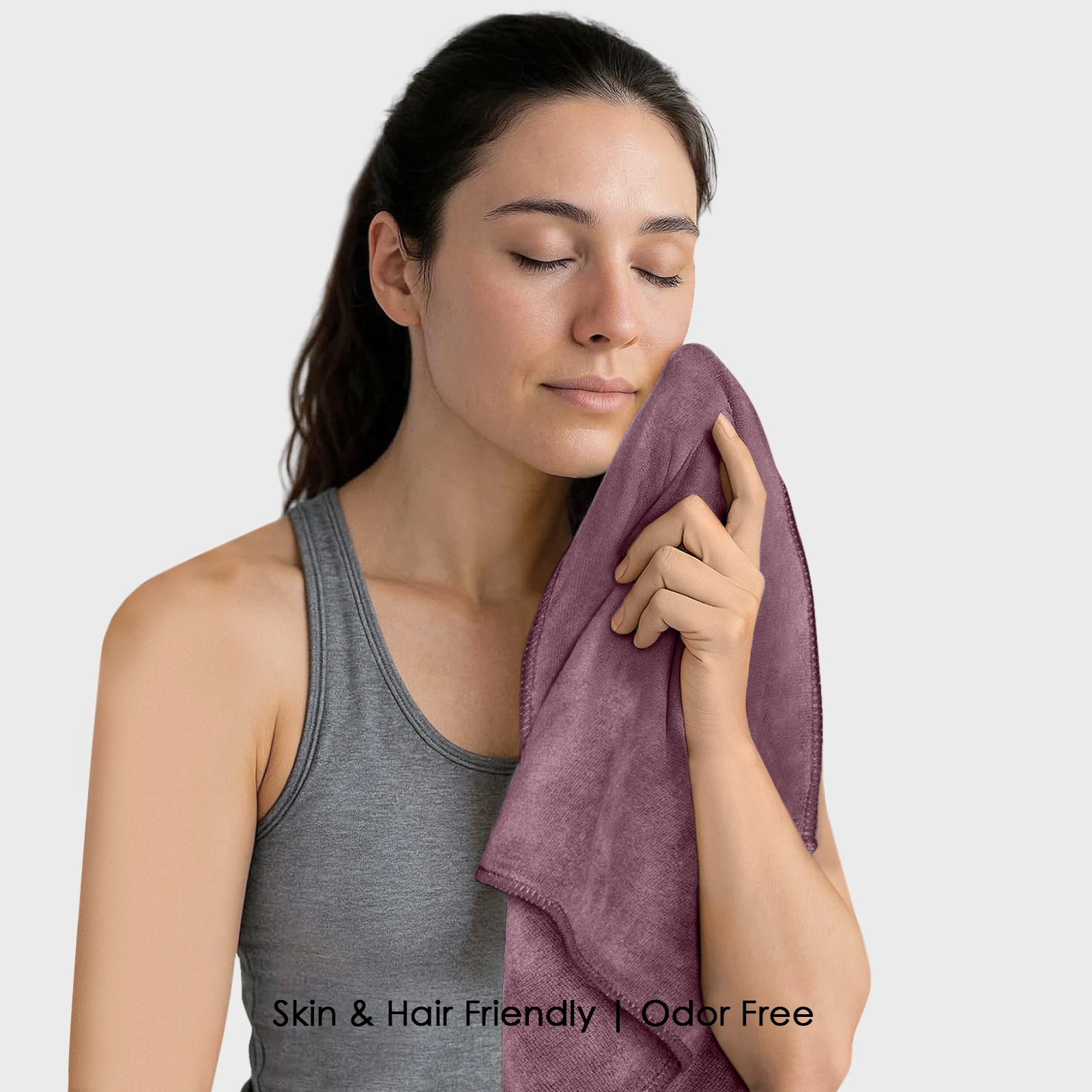 HOUSSE Premium Hand Towel | Microfiber | Super Soft & Quick Dry | Home, Gym, Yoga, Fitness & Weight Lifting | Ultra Absorbent | 450GSM, 60x40cm [6-Pack] (Rose Taupe)