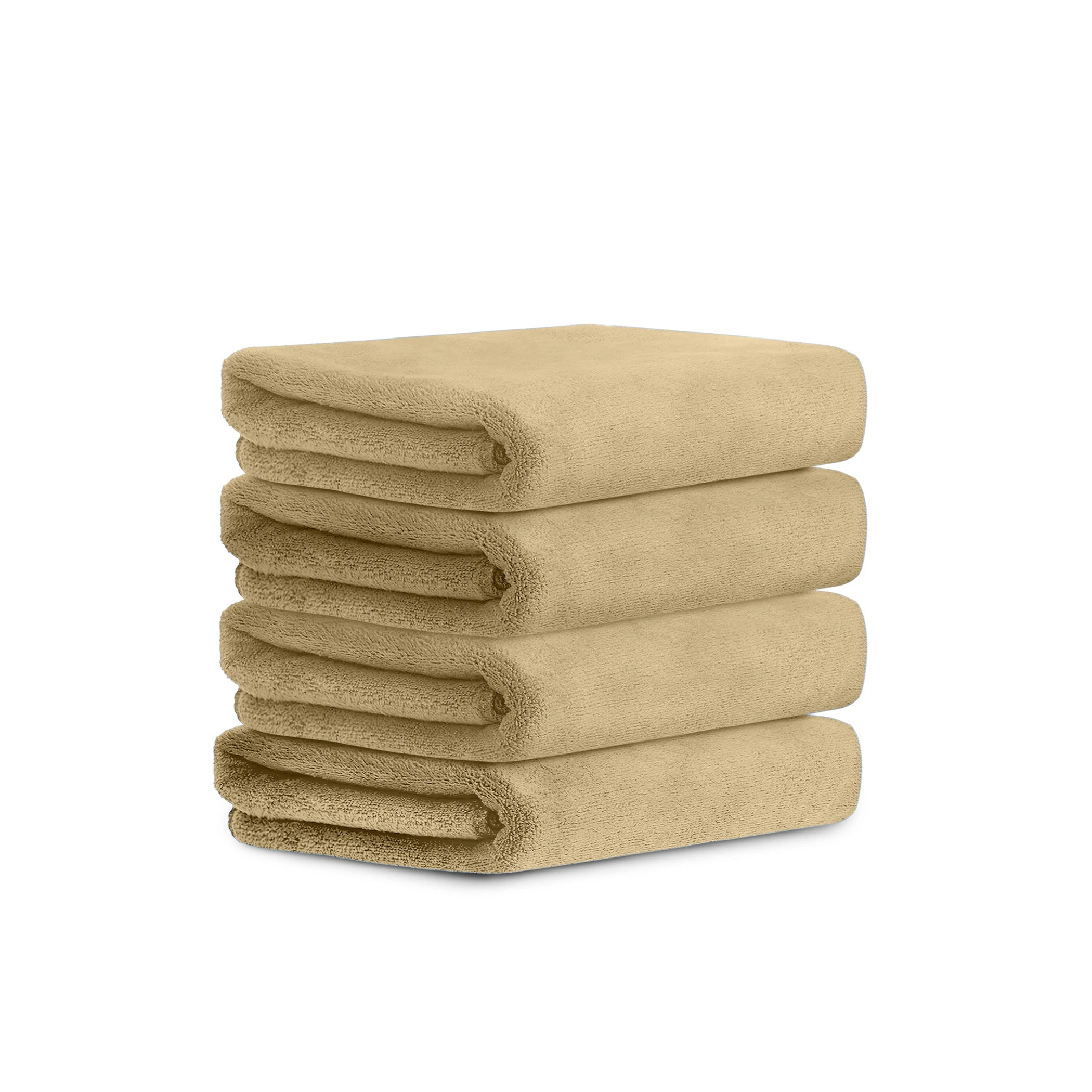 HOUSSE Premium Hand Towel | Microfiber | Super Soft & Quick Dry | Home, Gym, Yoga, Fitness & Weight Lifting | Ultra Absorbent | 450GSM, 60x40cm [4-Pack] (Prairie Sand)