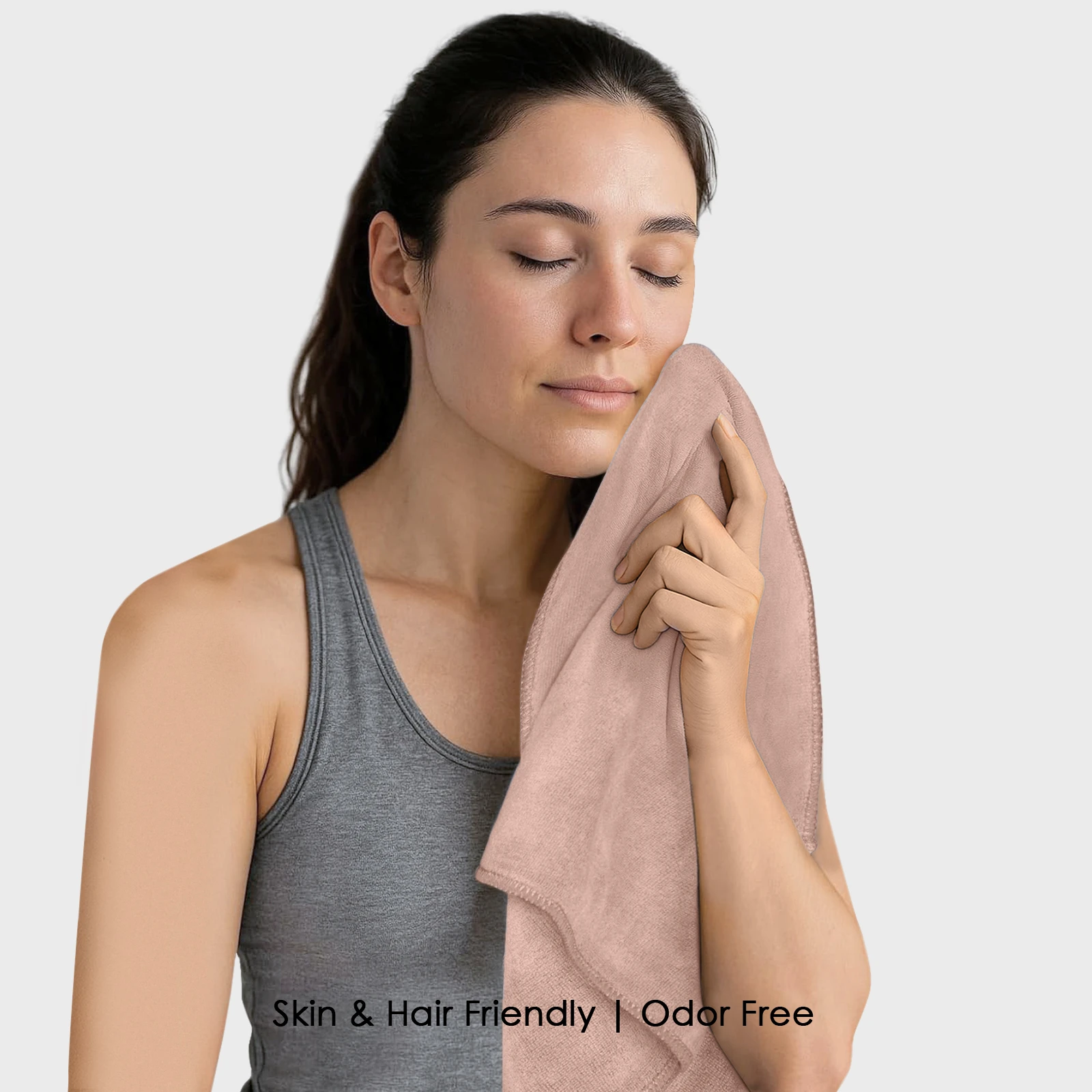 HOUSSE Premium Hand Towel | Microfiber | Super Soft & Quick Dry | Home, Gym, Yoga, Fitness & Weight Lifting | Ultra Absorbent | 450GSM, 60x40cm [2Pack] (Warm Beige)