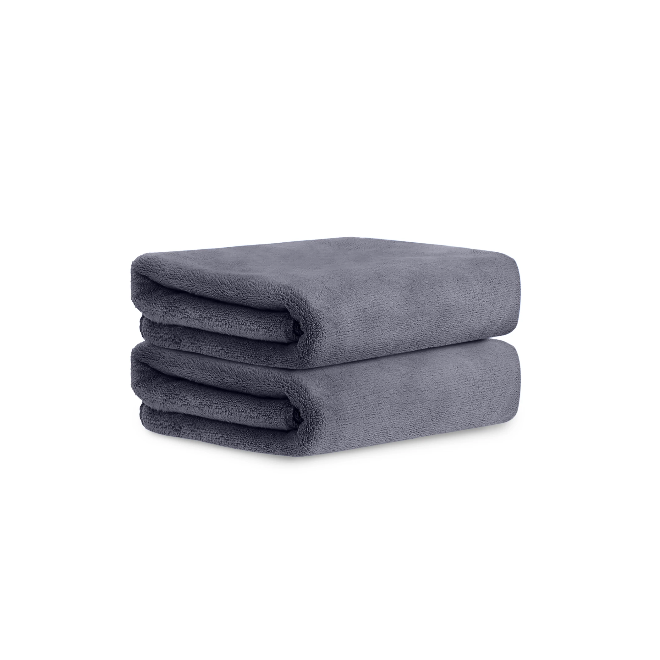 HOUSSE Premium Hand Towel | Microfiber | Super Soft & Quick Dry | Home, Gym, Yoga, Fitness & Weight Lifting | Ultra Absorbent | 450GSM, 60x40cm [2-Pack] (Steel Grey)