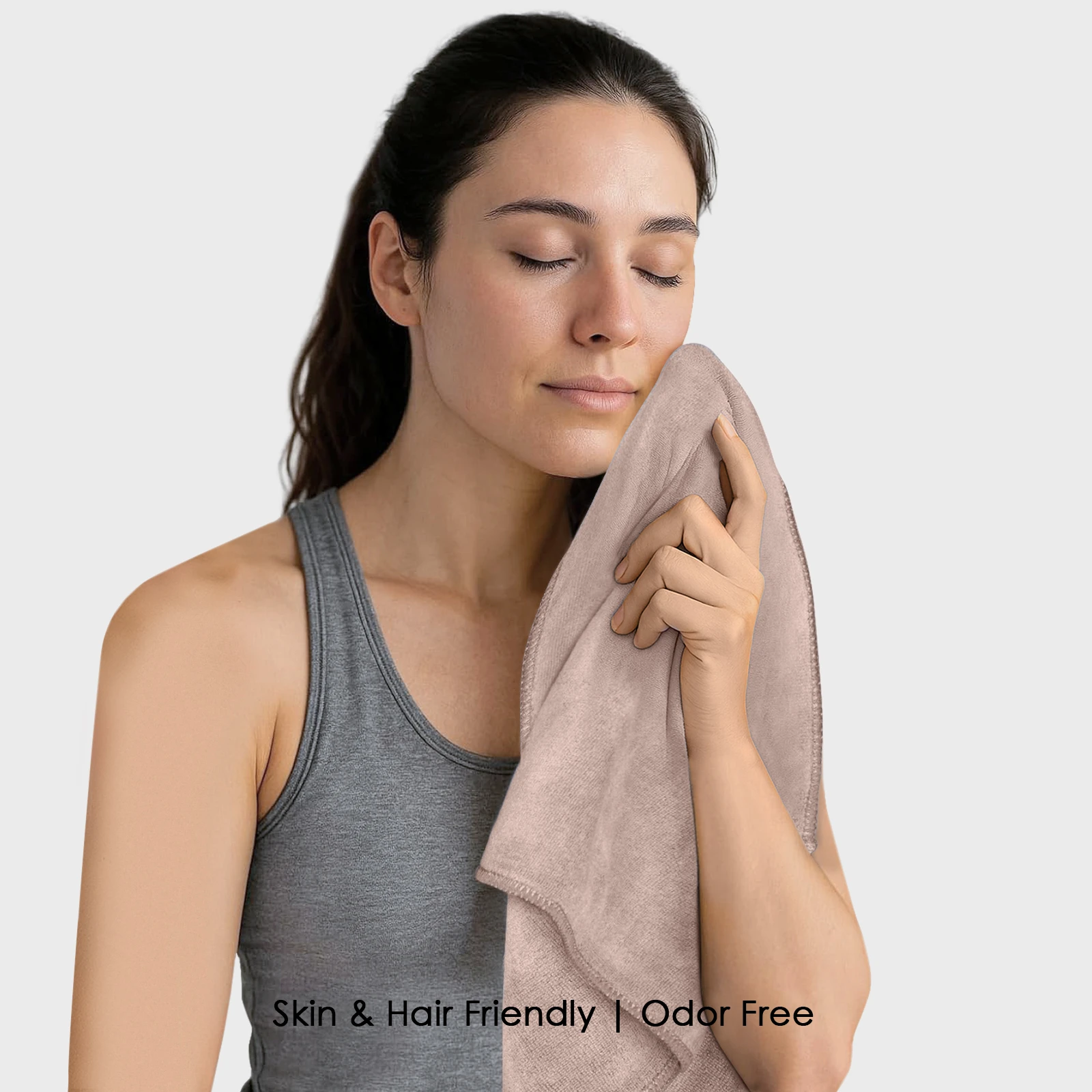 HOUSSE Premium Hand Towel | Microfiber | Super Soft & Quick Dry | Home, Gym, Yoga, Fitness & Weight Lifting | Ultra Absorbent | 450GSM, 60x40cm [4-Pack] (Shadow Gray)