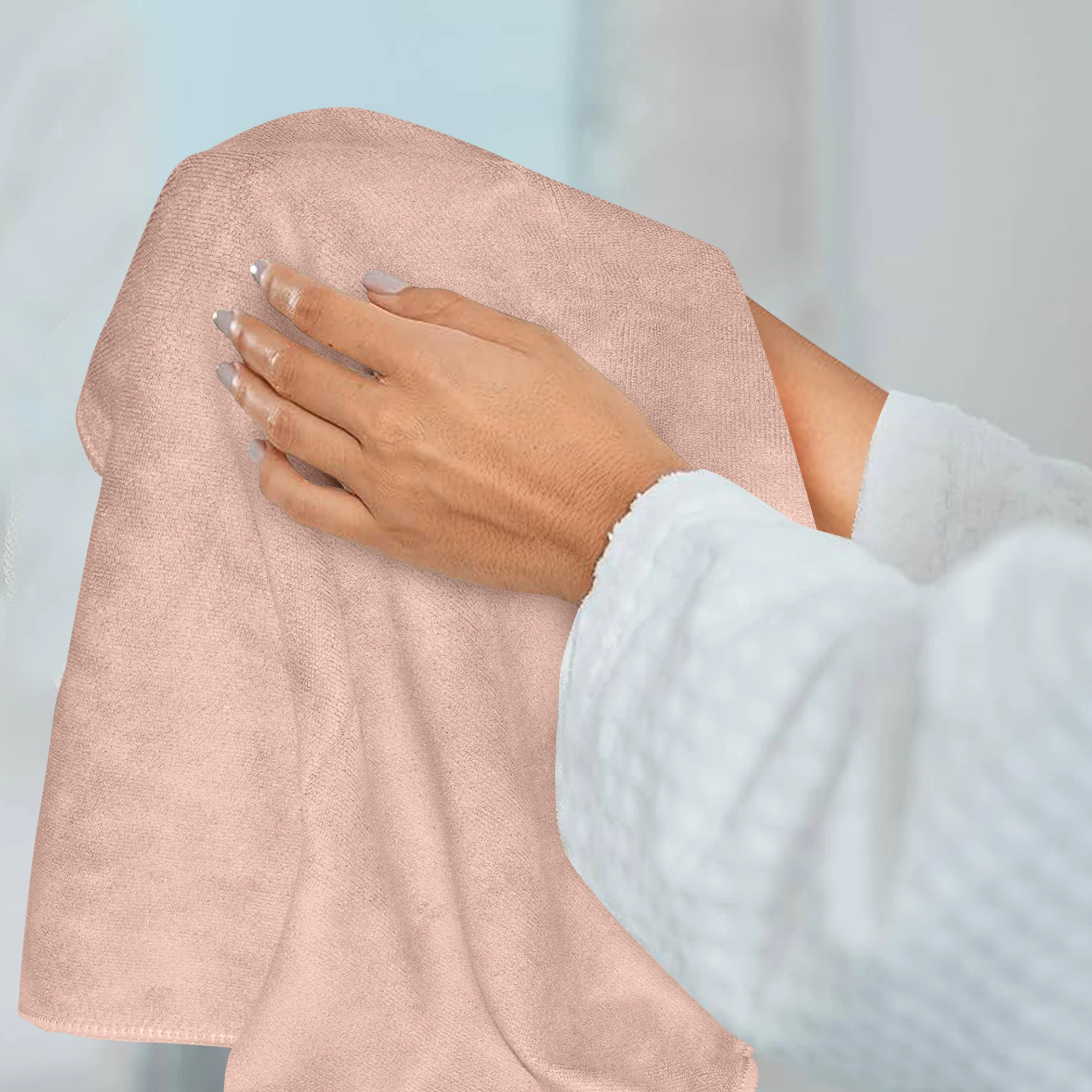 HOUSSE Microfiber Hand Towel for Gym | Home| Yoga | 450 GSM | 60 x 40 CM| Premium QualityTowels | an Hpoallergenic Towel | Ultra Absorbent & Anti-Bacterial | (2, Warm Beige_Rustic Chestnut)