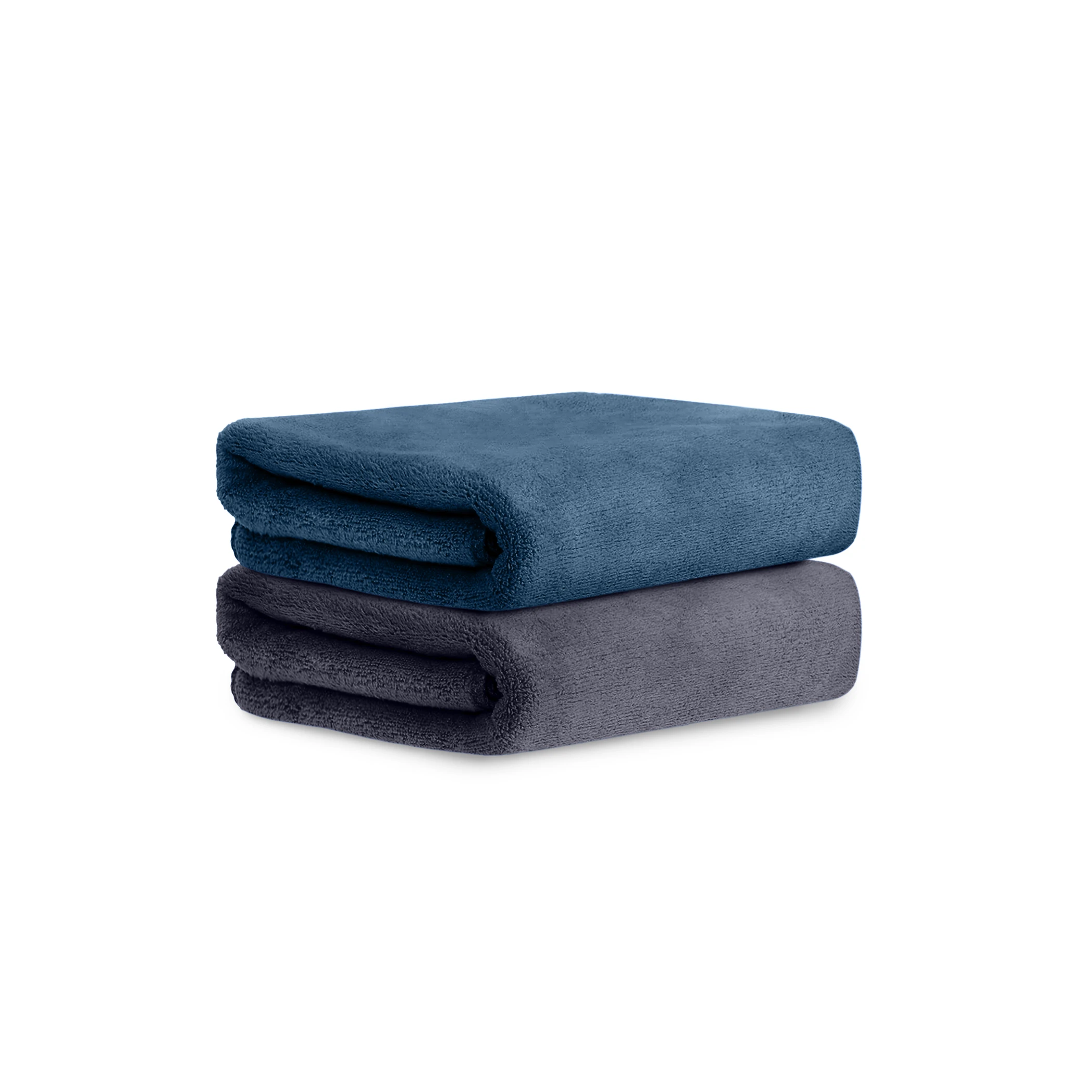 HOUSSE Microfiber Hand Towel for Gym | Home| Yoga | 450 GSM | 60 x 40 CM| Premium QualityTowels | an Hpoallergenic Towel | Ultra Absorbent & Anti-Bacterial | (Steel Grey_Indian Teal)