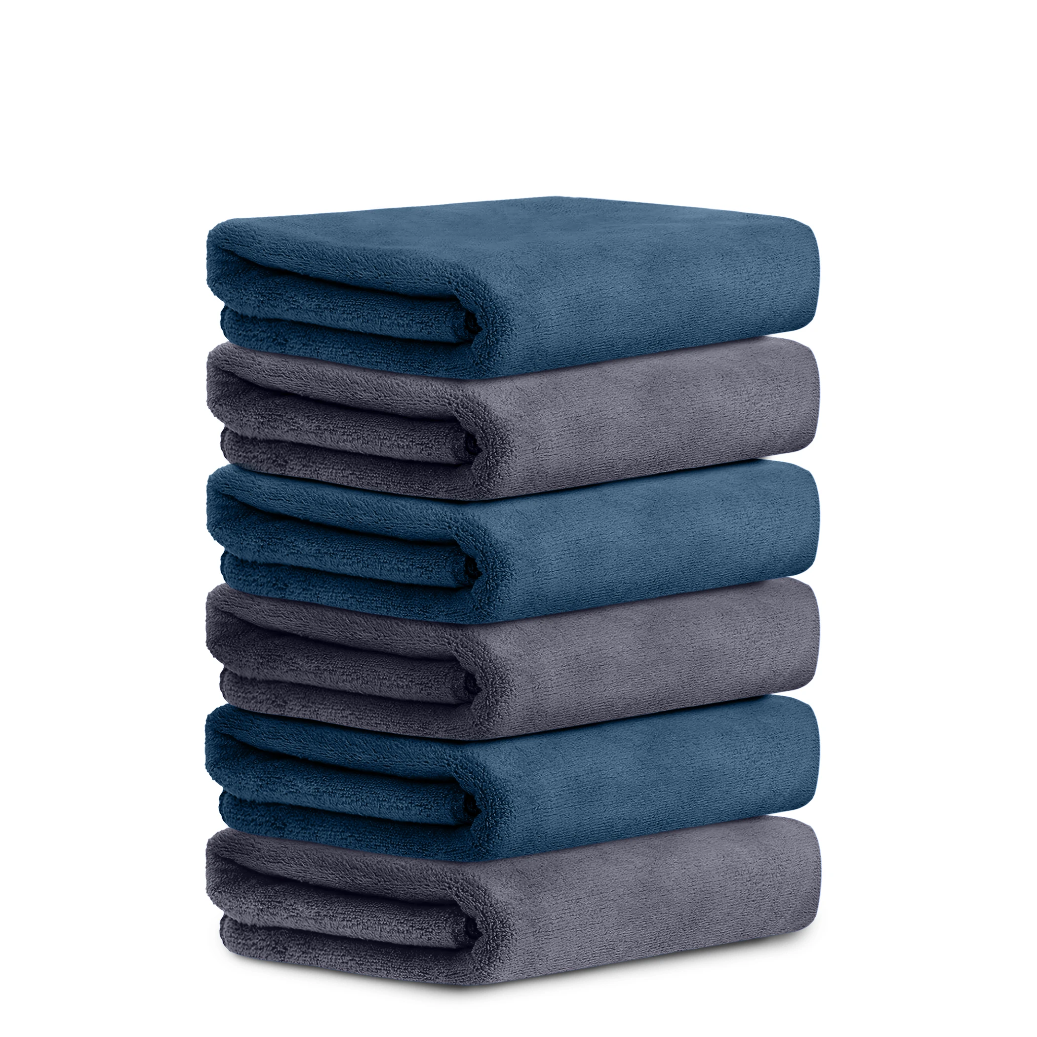 HOUSSE Microfiber Hand Towel for Gym | Home| Yoga | 450 GSM | 60 x 40 CM| Premium QualityTowels | an Hpoallergenic Towel | Ultra Absorbent & Anti-Bacterial | (Steel Grey_Indian Teal)