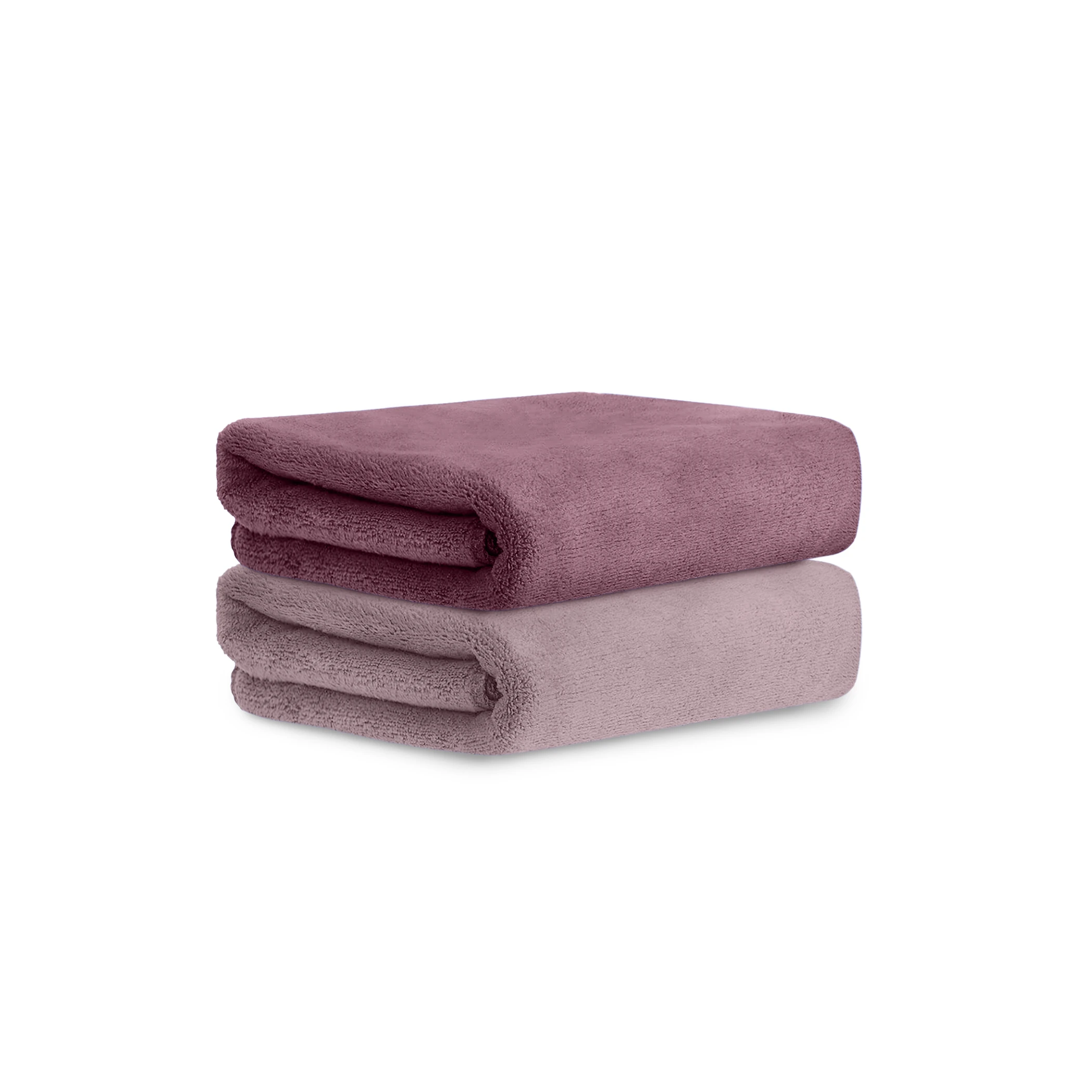 HOUSSE Microfiber Hand Towel for Gym | Home| Yoga | 450 GSM | 60 x 40 CM| Premium QualityTowels | an Hpoallergenic Towel | Ultra Absorbent & Anti-Bacterial | (Rose Taupe_Nirvana Purple)