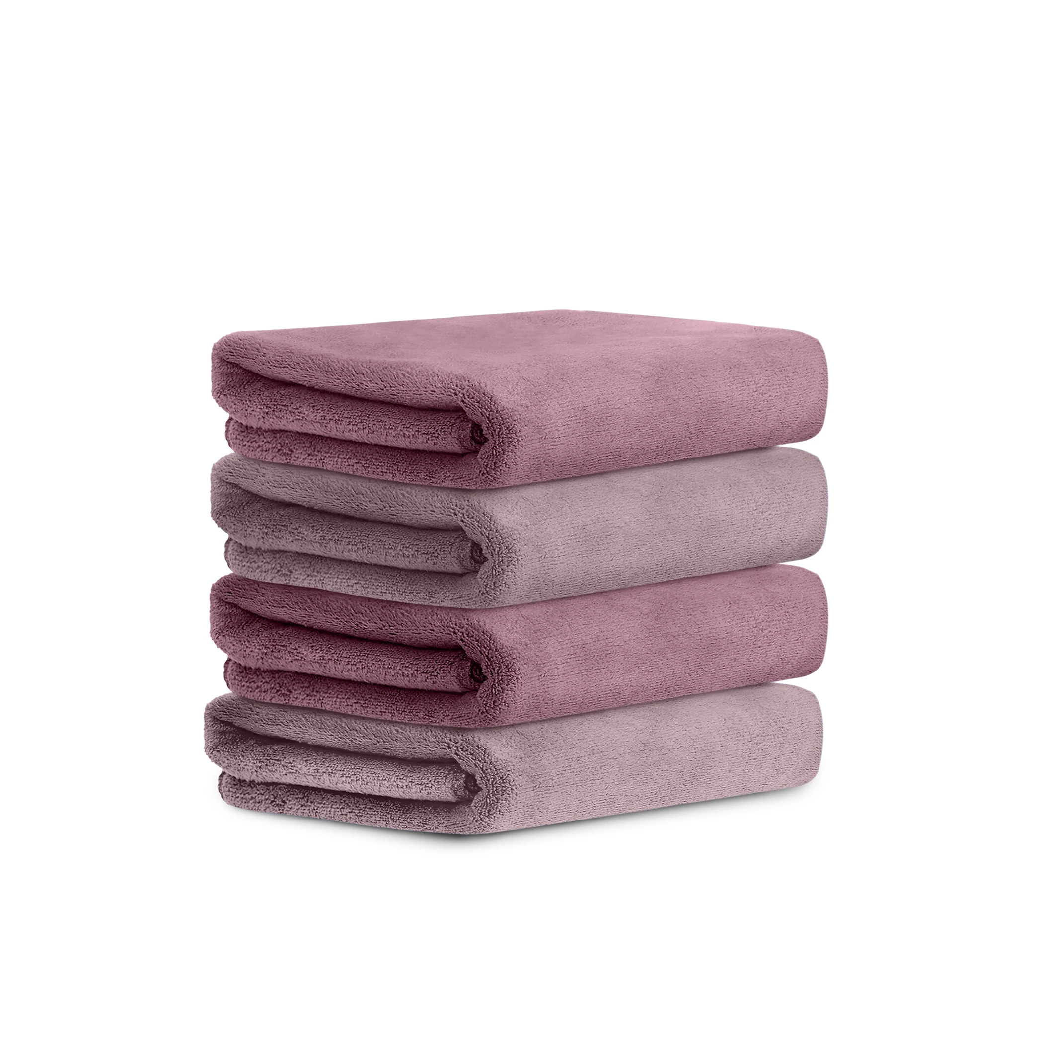 HOUSSE Microfiber Hand Towel for Gym | Home| Yoga | 450 GSM | 60 x 40 CM| Premium QualityTowels | an Hpoallergenic Towel | Ultra Absorbent & Anti-Bacterial | (Rose Taupe_Nirvana Purple)