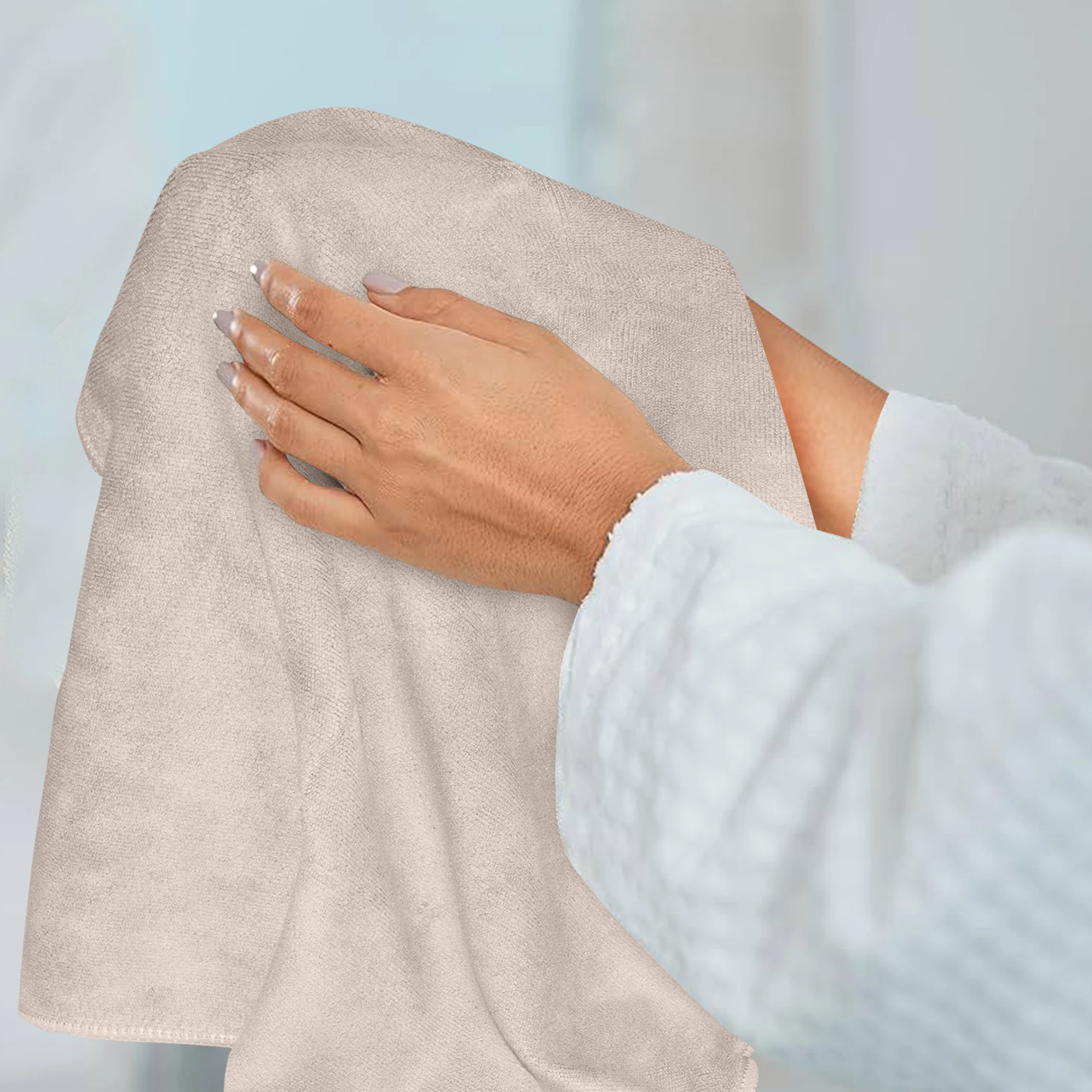 HOUSSE Microfiber Hand Towel for Gym | Home| Yoga | 450 GSM | 60 x 40 CM| Premium QualityTowels | an Hpoallergenic Towel | Ultra Absorbent & Anti-Bacterial | (4, Peachy Pearl_Dusky Orchid)