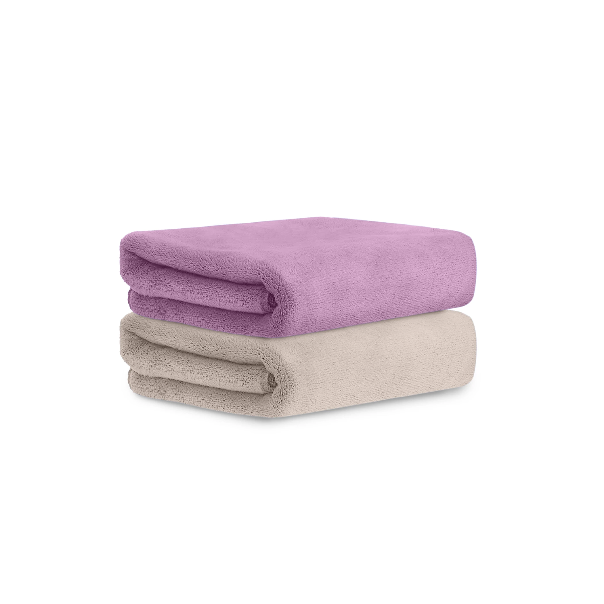HOUSSE Microfiber Hand Towel for Gym | Home| Yoga | 450 GSM | 60 x 40 CM| Premium QualityTowels | an Hpoallergenic Towel | Ultra Absorbent & Anti-Bacterial | (2, Peachy Pearl_Dusky Orchid)