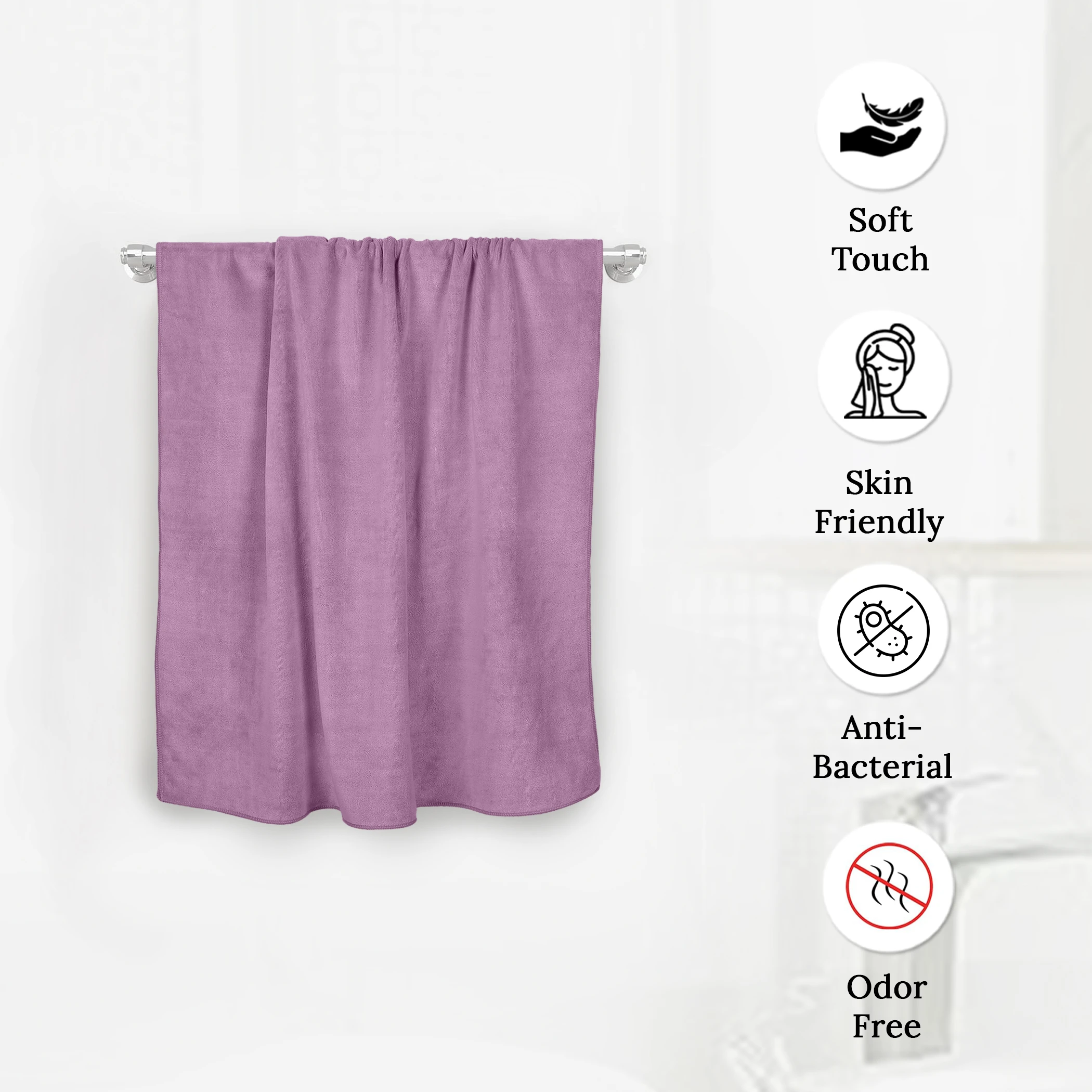 HOUSSE Microfiber Hand Towel for Gym | Home| Yoga | 450 GSM | 60 x 40 CM| Premium QualityTowels | an Hpoallergenic Towel | Ultra Absorbent & Anti-Bacterial | (2, Peachy Pearl_Dusky Orchid)