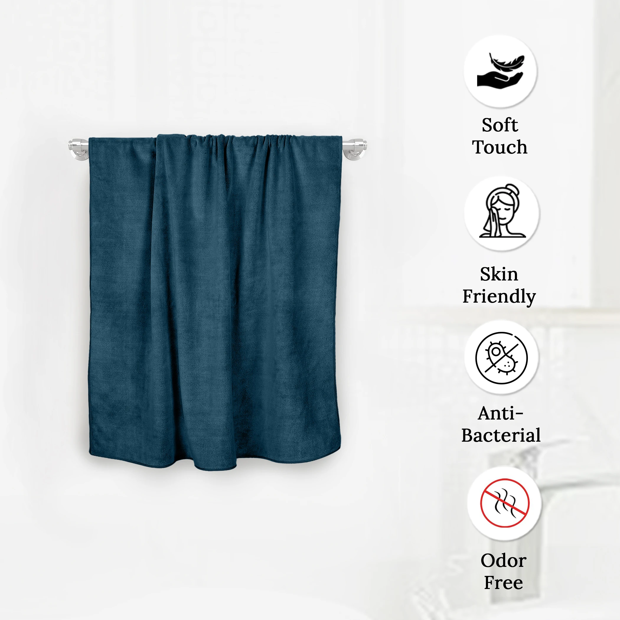 HOUSSE Microfiber Hand Towel for Gym | Home| Yoga | 450 GSM | 60 x 40 CM| Premium QualityTowels | an Hpoallergenic Towel | Ultra Absorbent & Anti-Bacterial | (Pacific Green_Lily PAD)