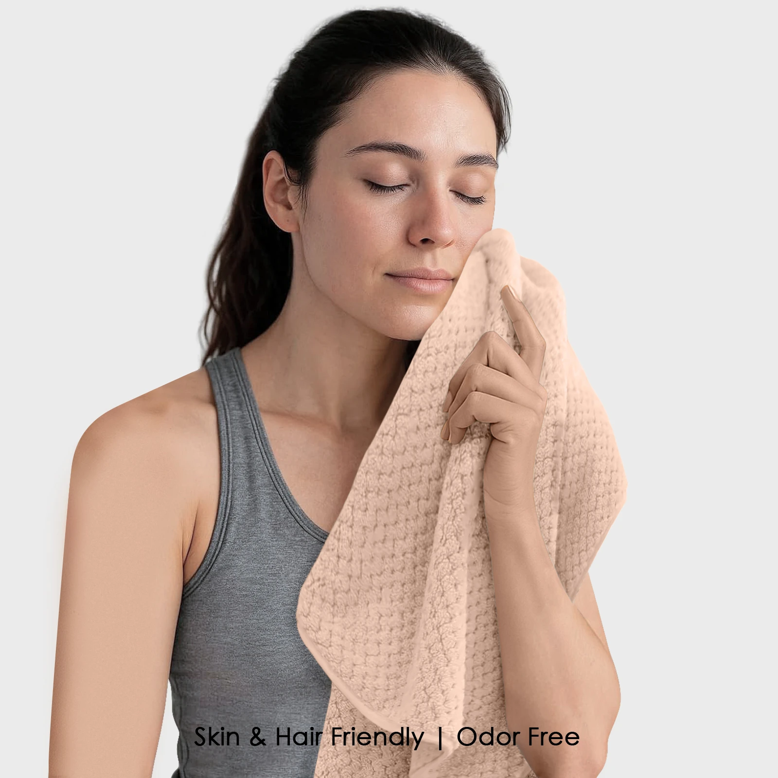 HOUSSE Microfiber Vogue Coral Fleece Bathing Towels | 360 GSM | Super Soft| Quick Absorbent | Lightweight & with Hanging Hook | for Versatile Usage | for Women & Men