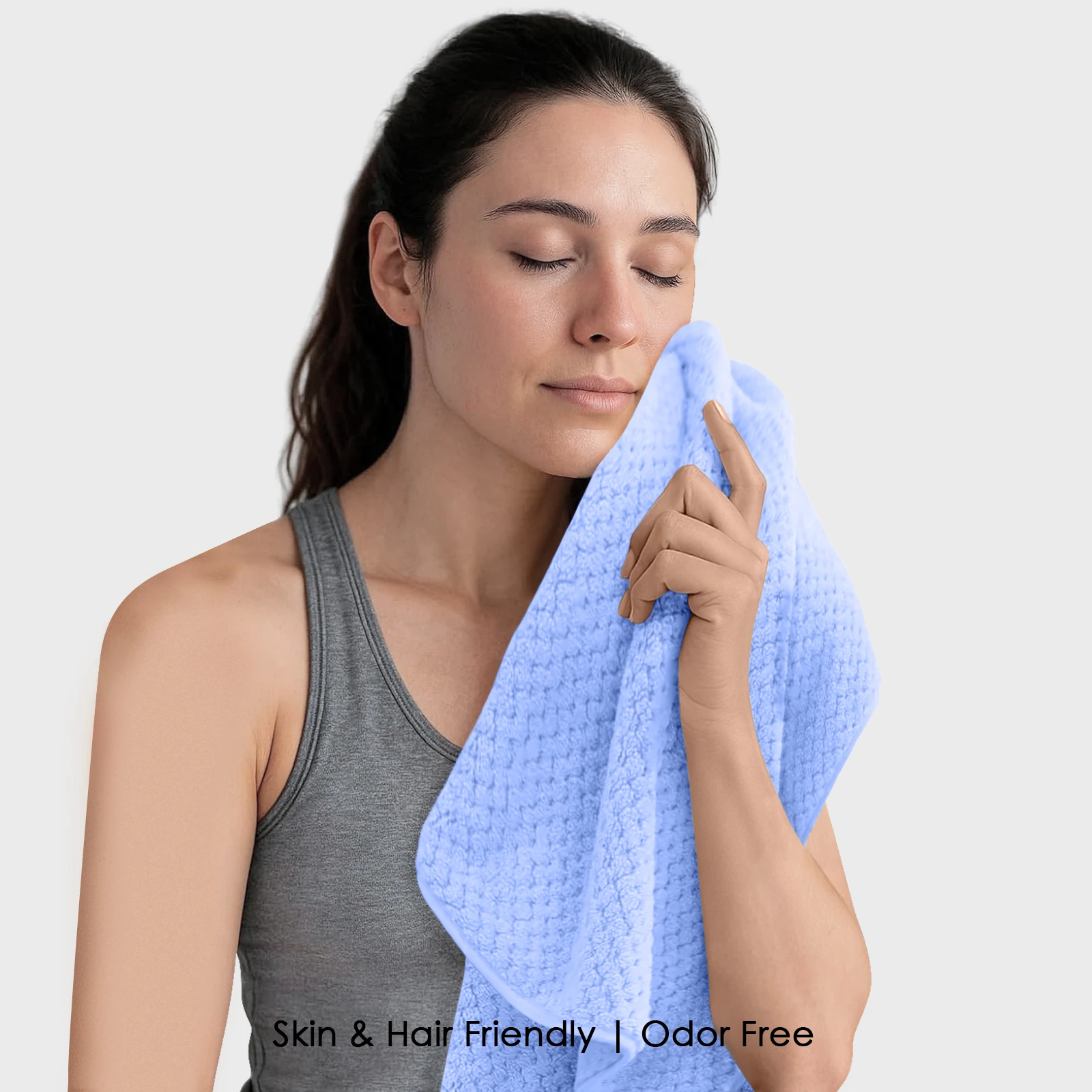 HOUSSE Microfiber Vogue Coral Fleece Bathing Towels | 360 GSM | Super Soft| Quick Absorbent | Lightweight & with Hanging Hook | for Versatile Usage | for Women & Men