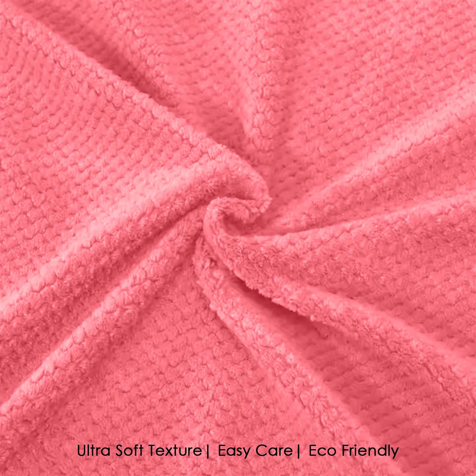 HOUSSE Microfiber Vogue Coral Fleece Bathing Towels | 360 GSM | Super Soft| Quick Absorbent | Lightweight & with Hanging Hook | for Versatile Usage | for Women & Men